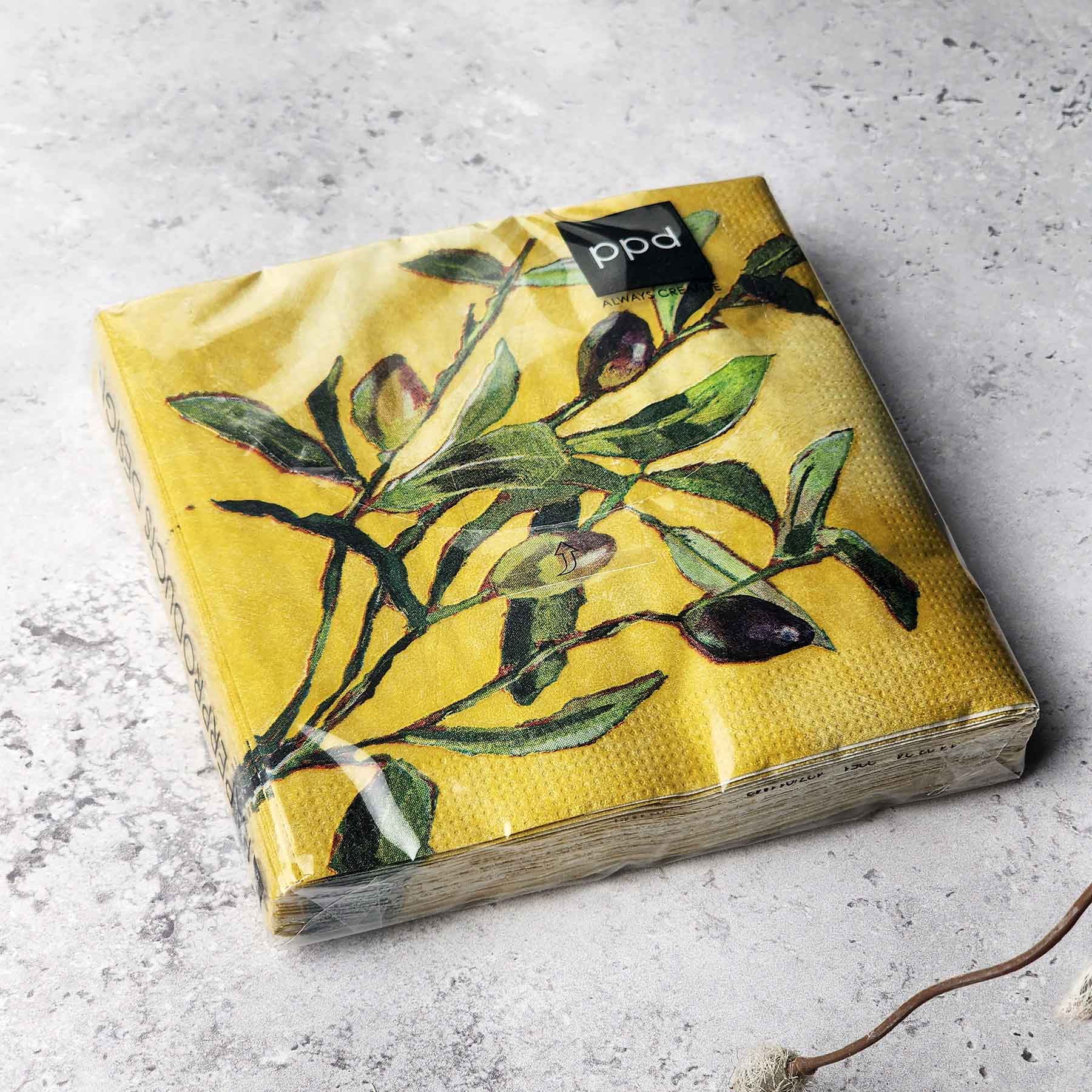 Beverage Napkin - Olive Musée