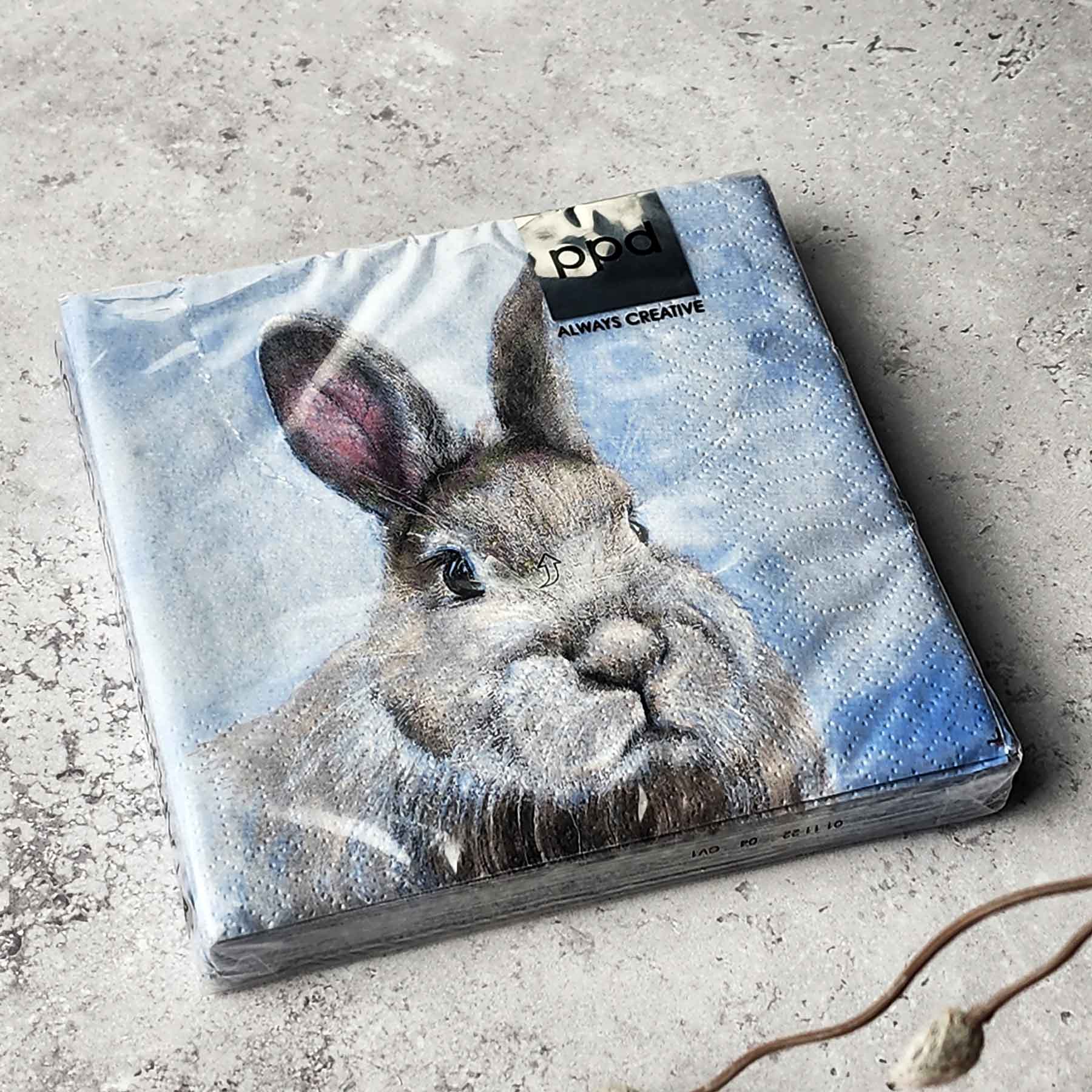 Beverage Napkin - Niblet the Bunny