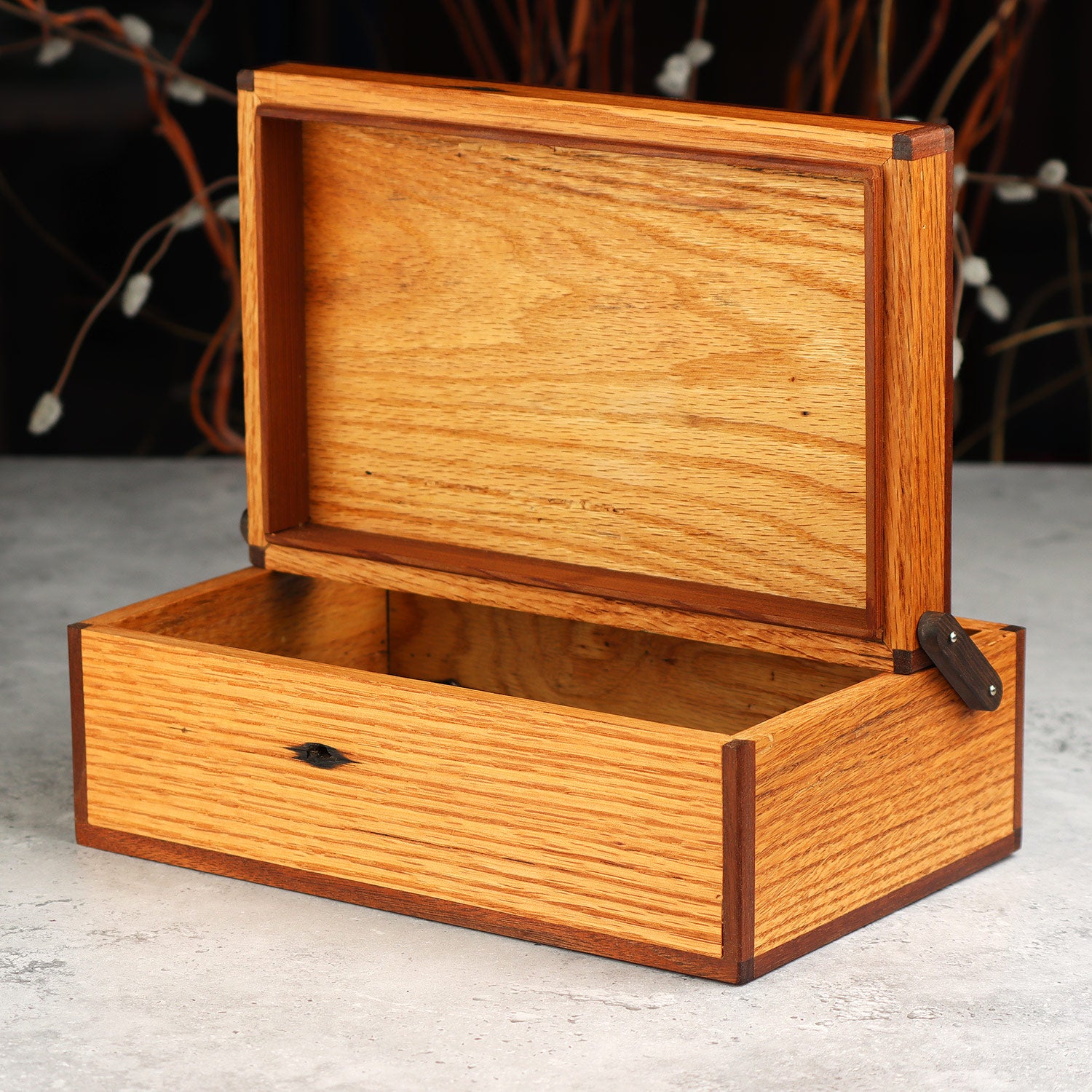 Large Red Oak Keepsake Box