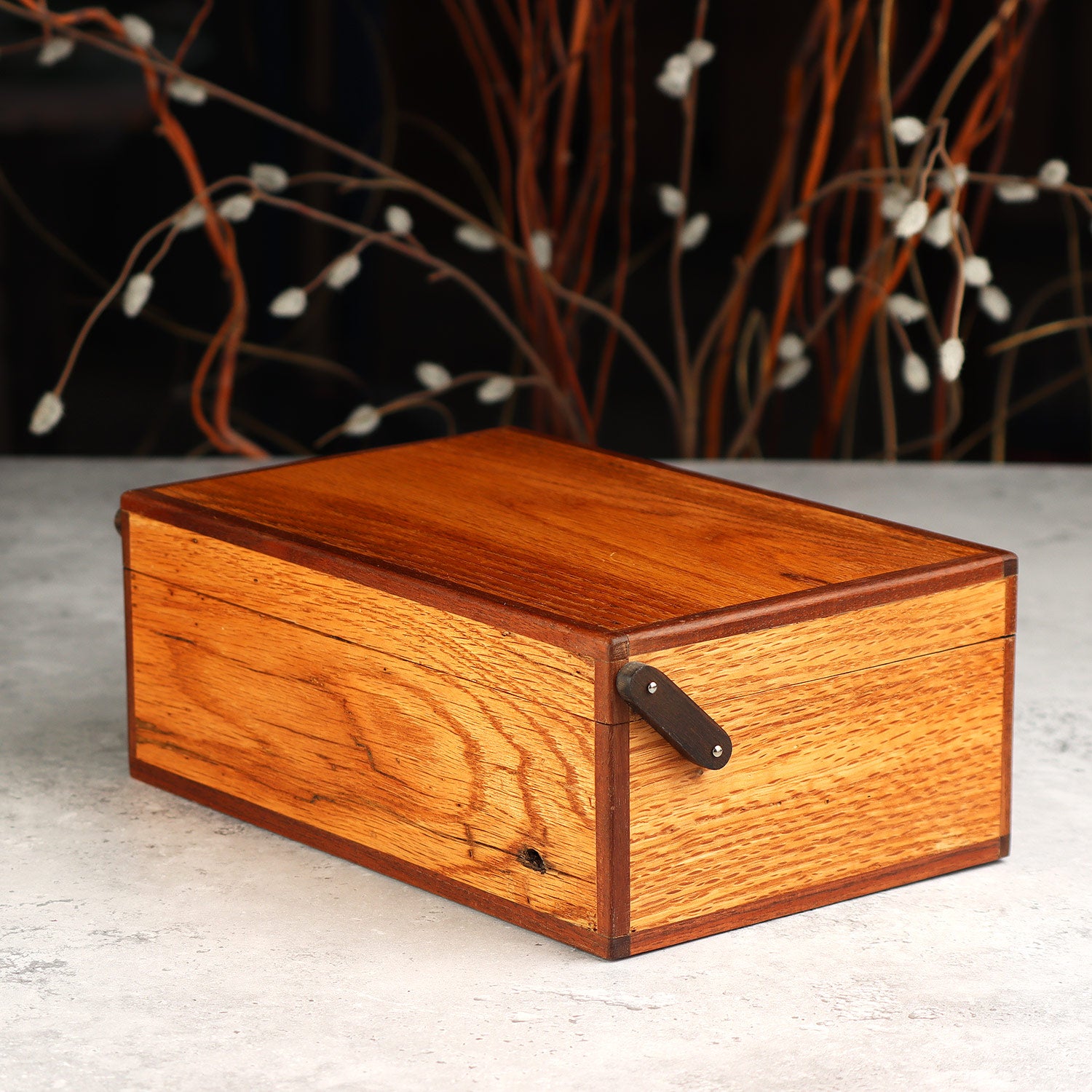 Large Red Oak Keepsake Box