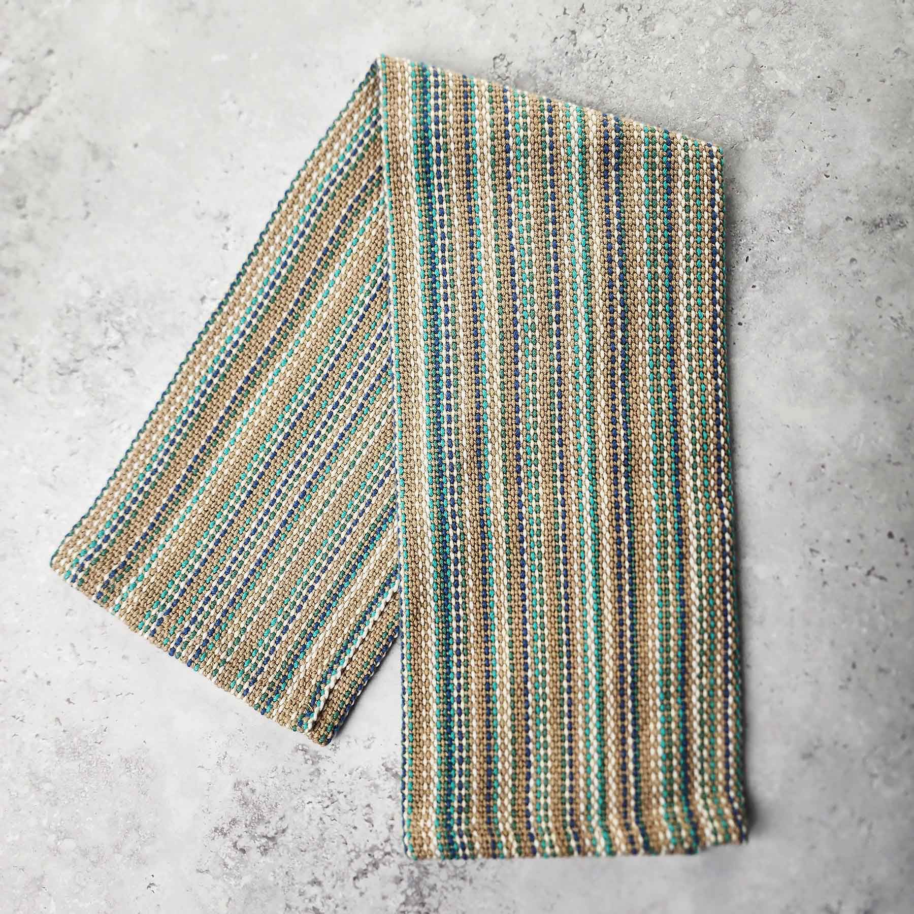 Woven Kitchen Towel; Teal/Neutrals