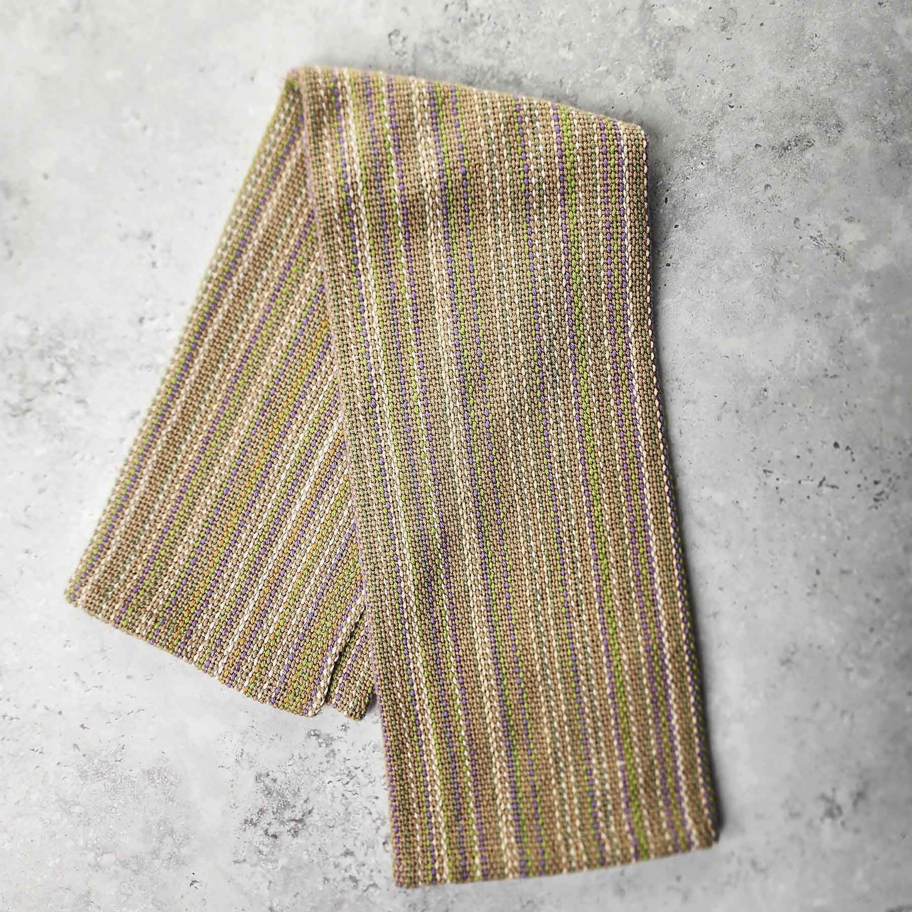Woven Kitchen Towel; Lilac/Lime