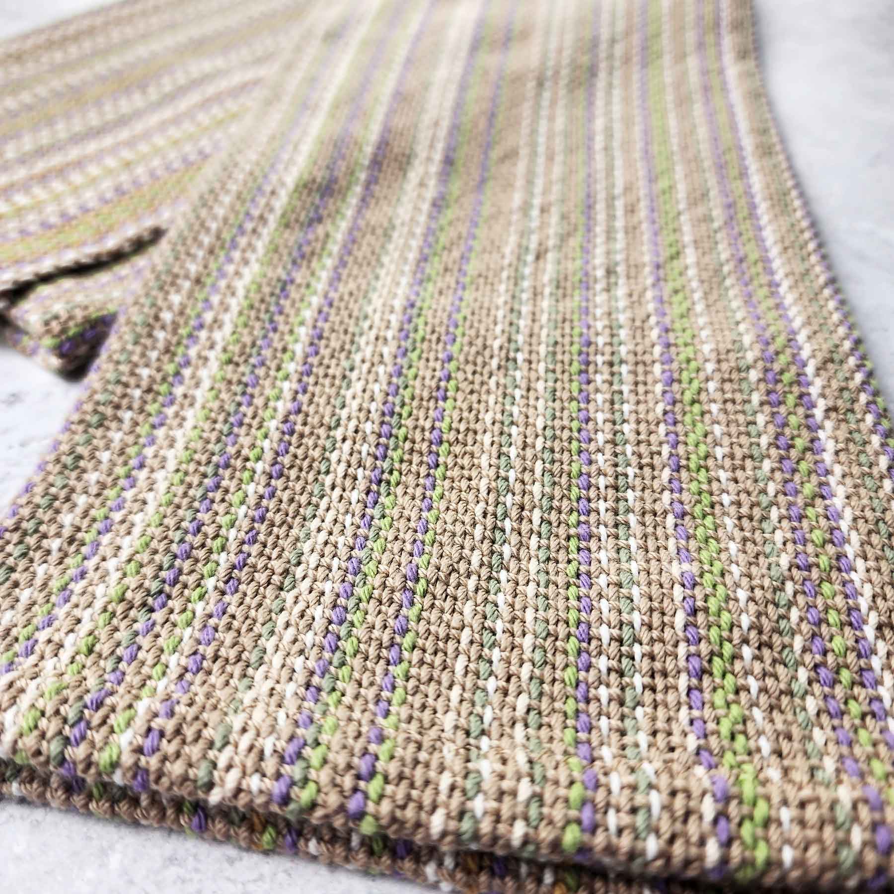 Woven Kitchen Towel; Lilac/Lime