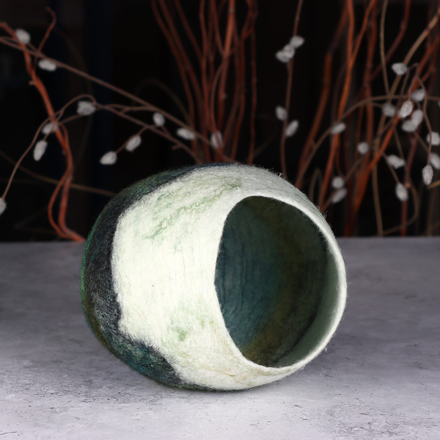 Mountain Scene Wet Felted Vessel