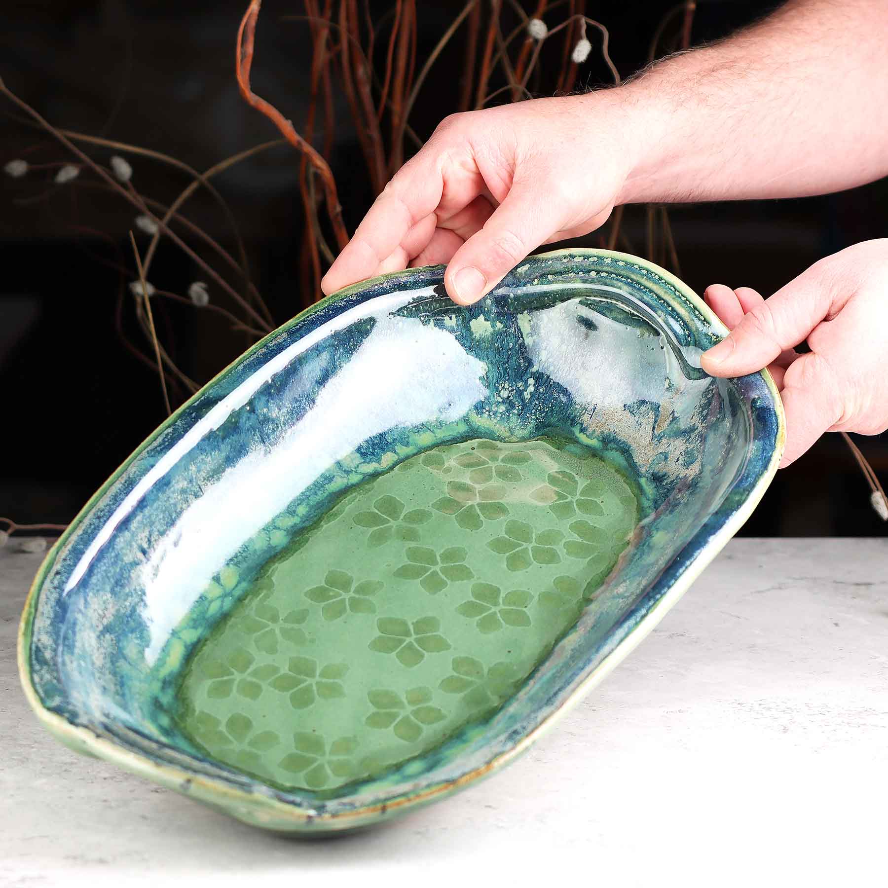 Oblong Dish w/Handle