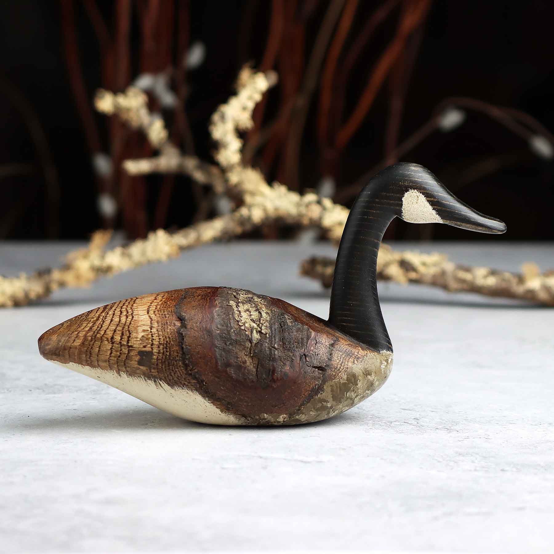 Mini Goose Decoy in Elm
