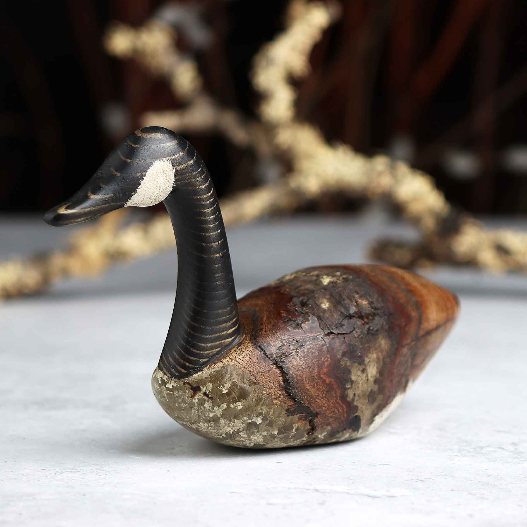 Mini Goose Decoy in Elm