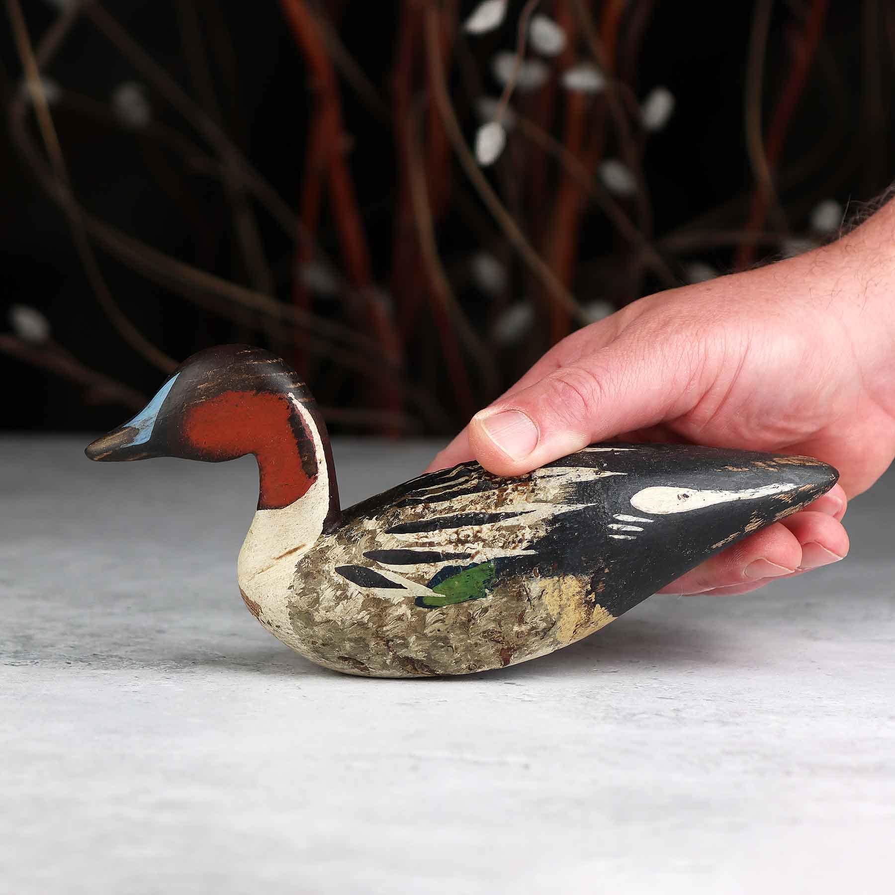 Mini Painted Green Wing Pintail Decoy