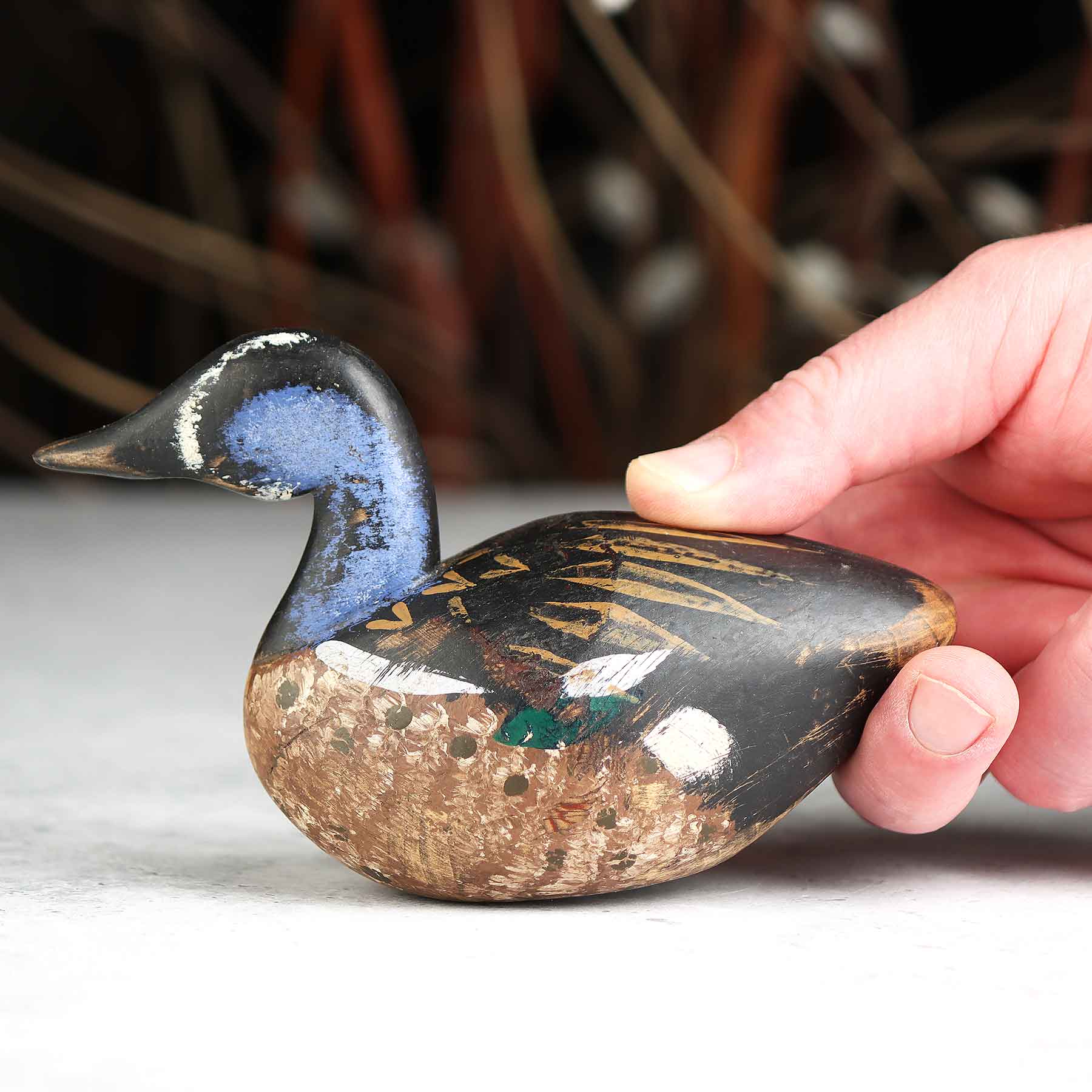 Mini Painted Blue Neck Decoy