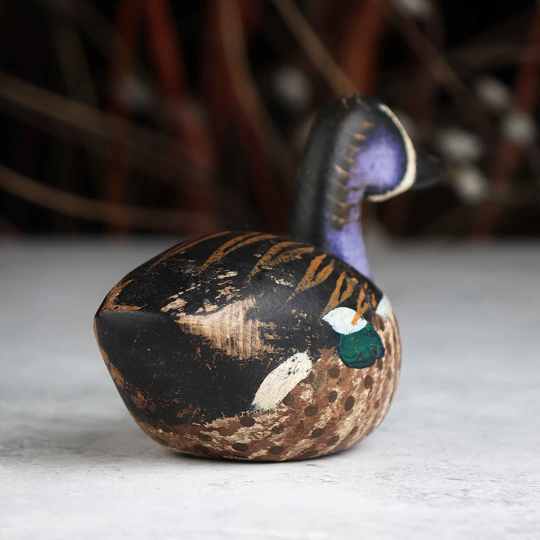 Mini Painted Elm Blue Neck Decoy