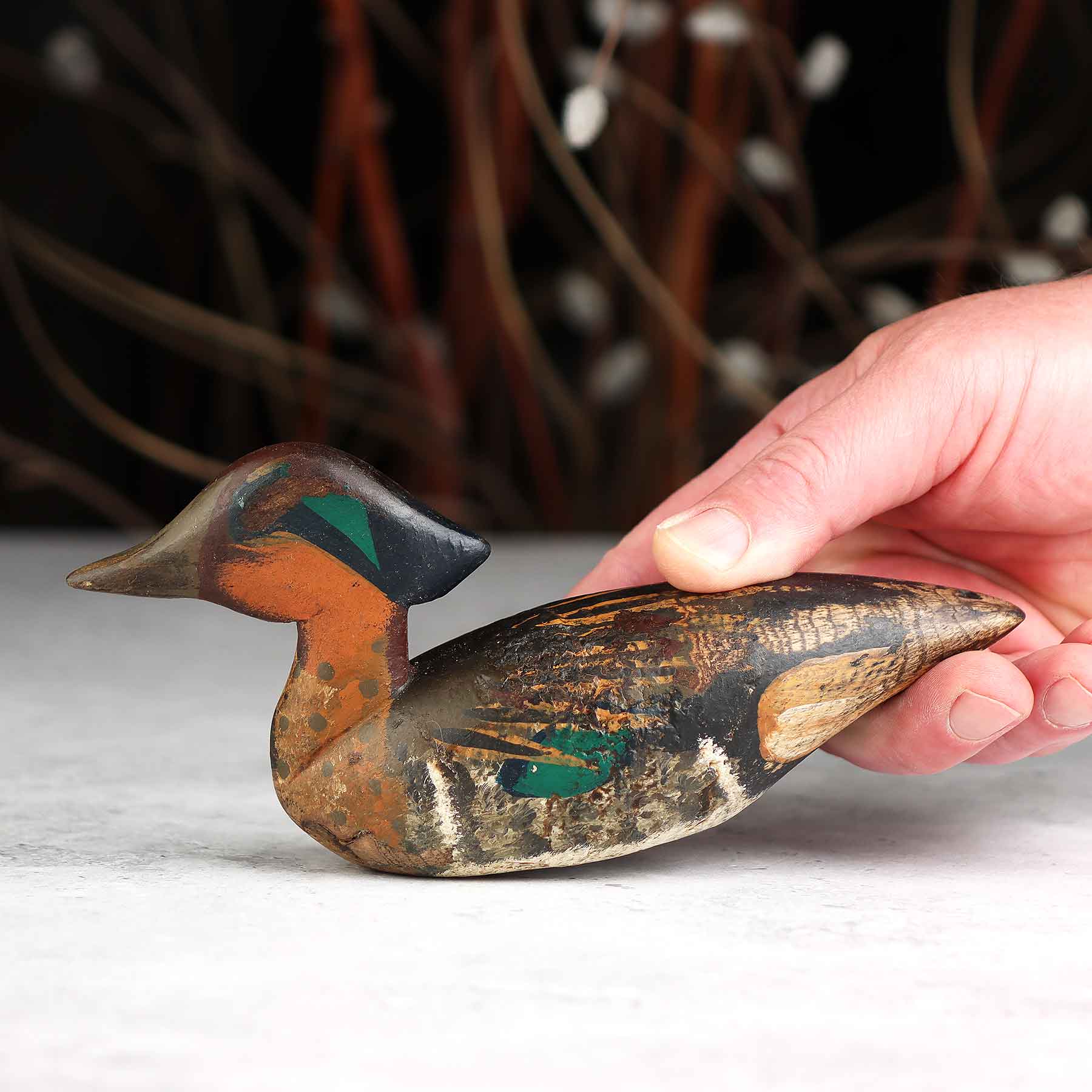 Mini Green Wing Drake Decoy