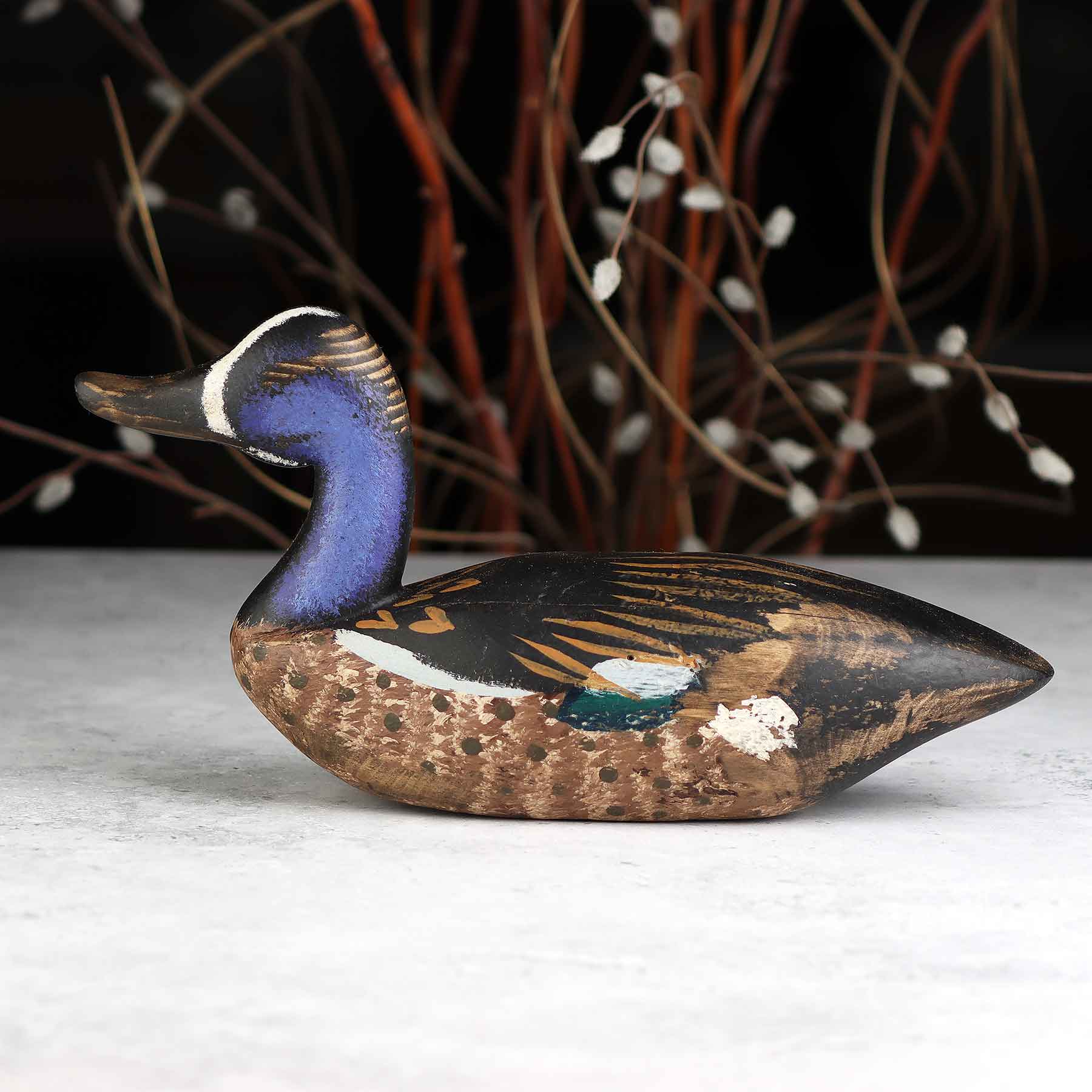 Medium Painted Blue Wing Teal Decoy- Elm
