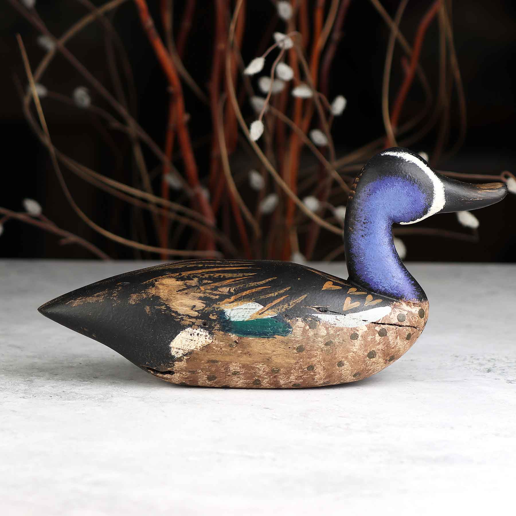 Medium Painted Blue Wing Teal Decoy- Elm