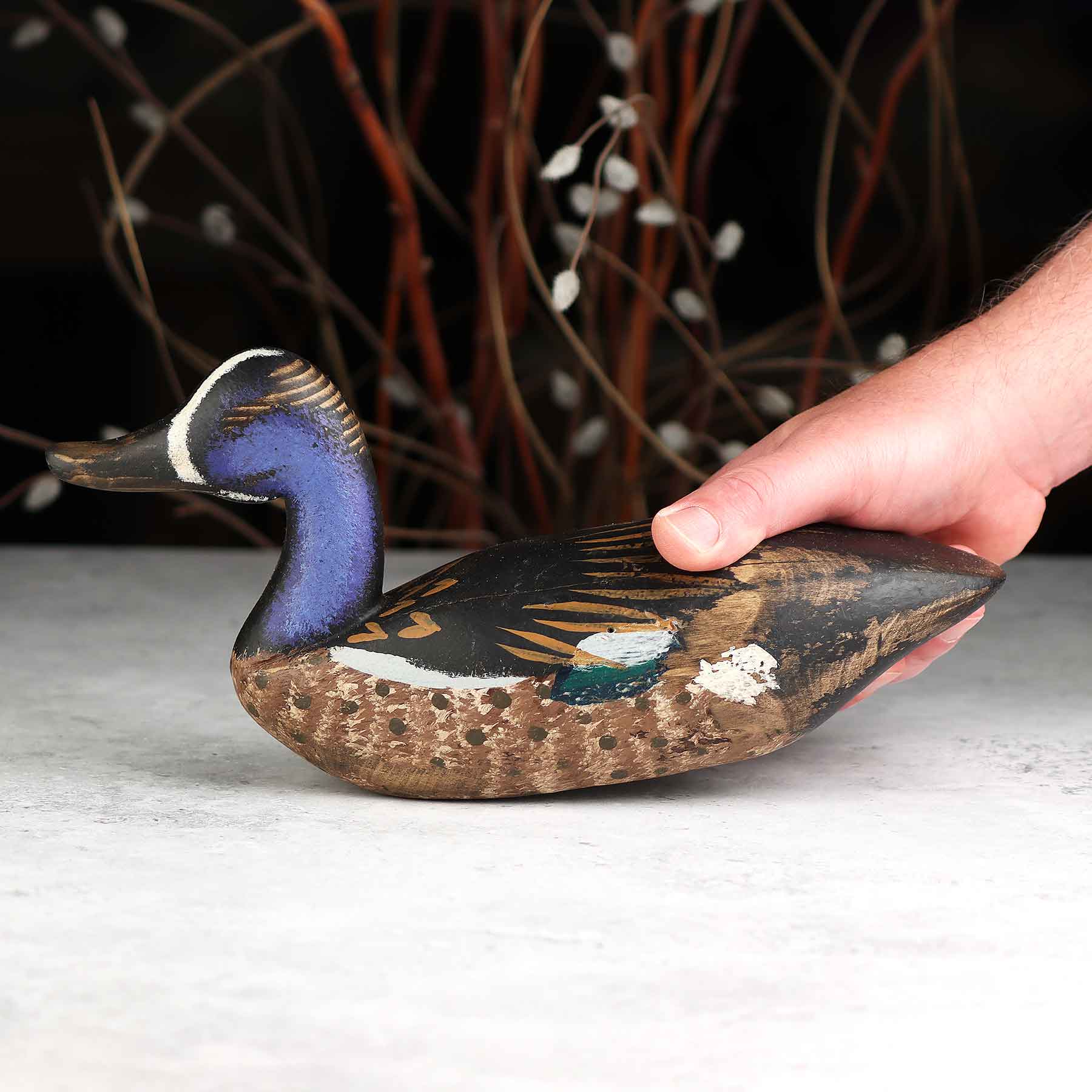 Medium Painted Blue Wing Teal Decoy- Elm