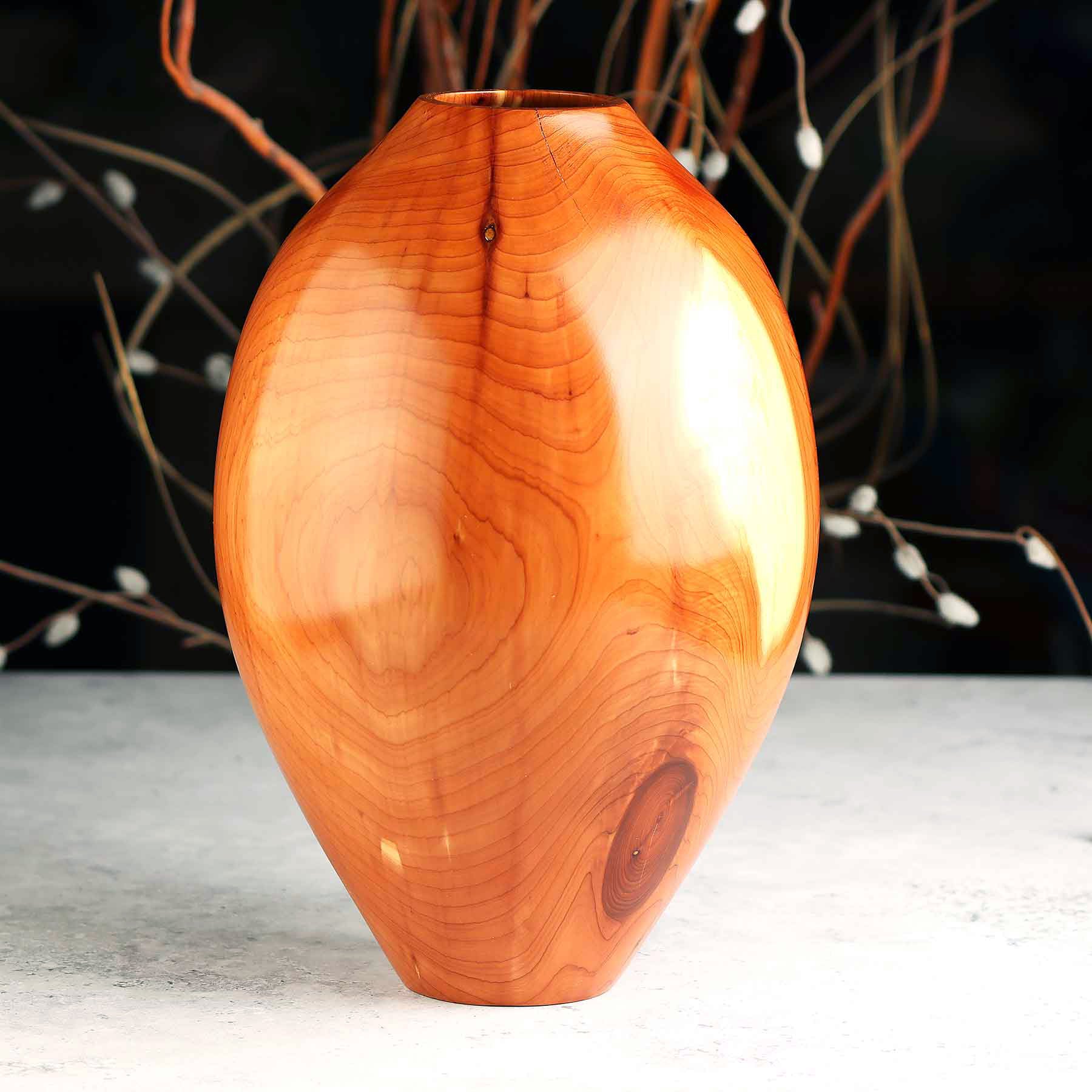 Hand-Turned Cedar Vase