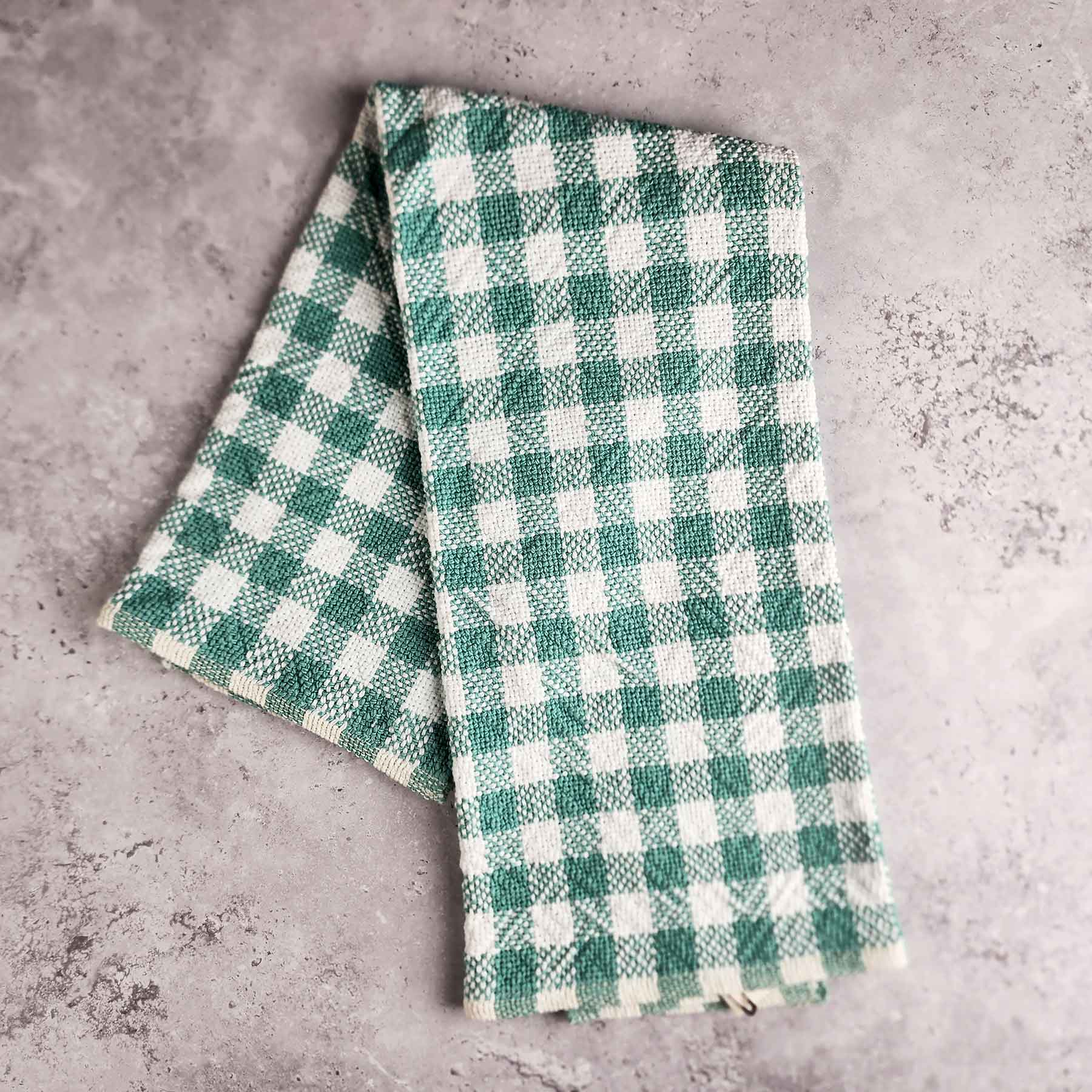 Handmade Towel; Chartreuse/Color Checker