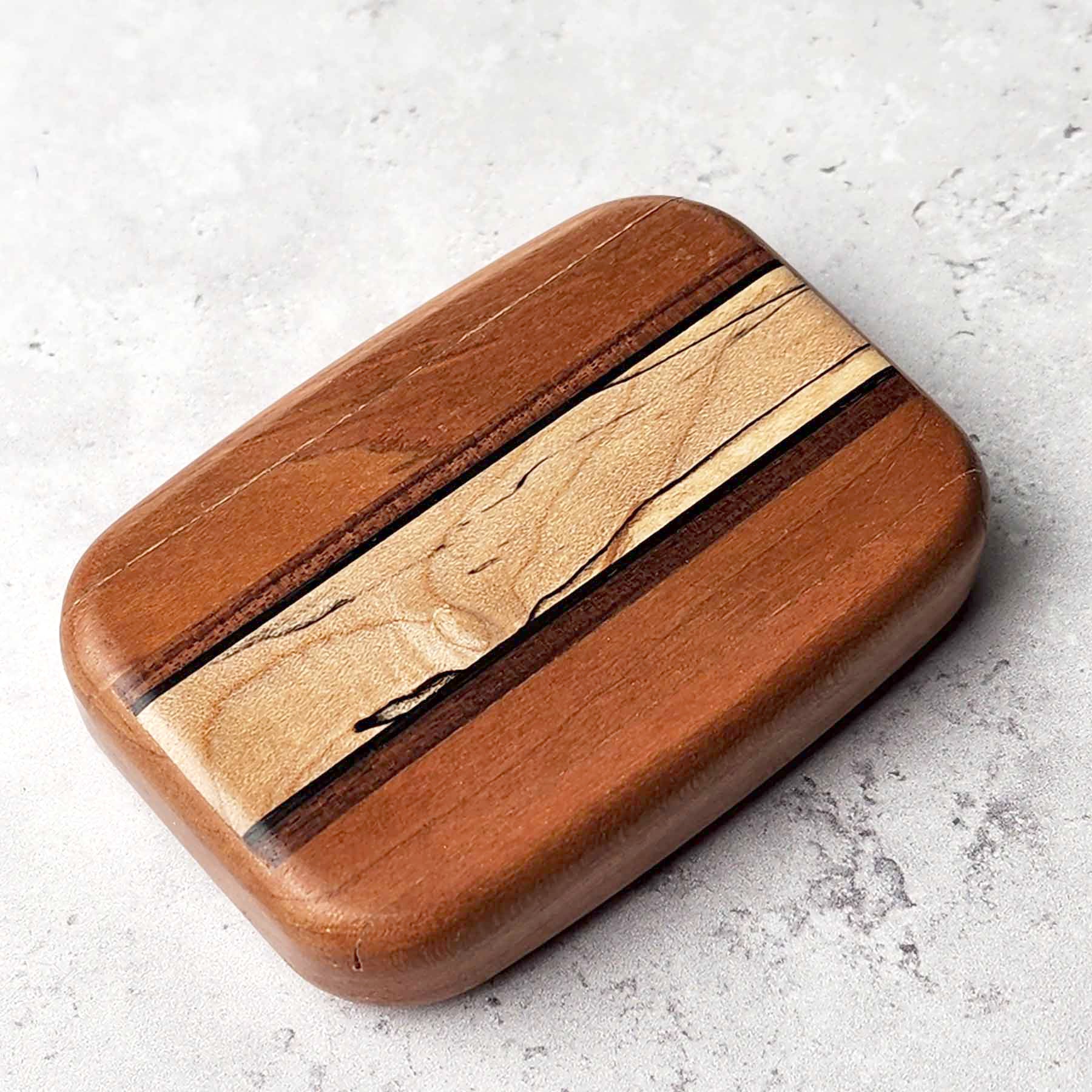 3" Flat Wide Cherry- Spalted Maple Inlay
