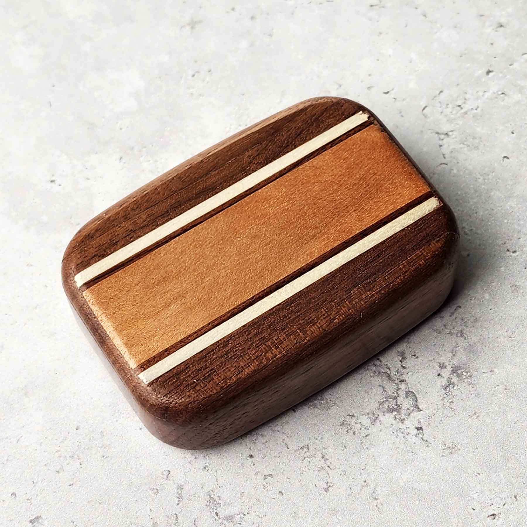 3" Med Wide Walnut- Burl Maple Inlay
