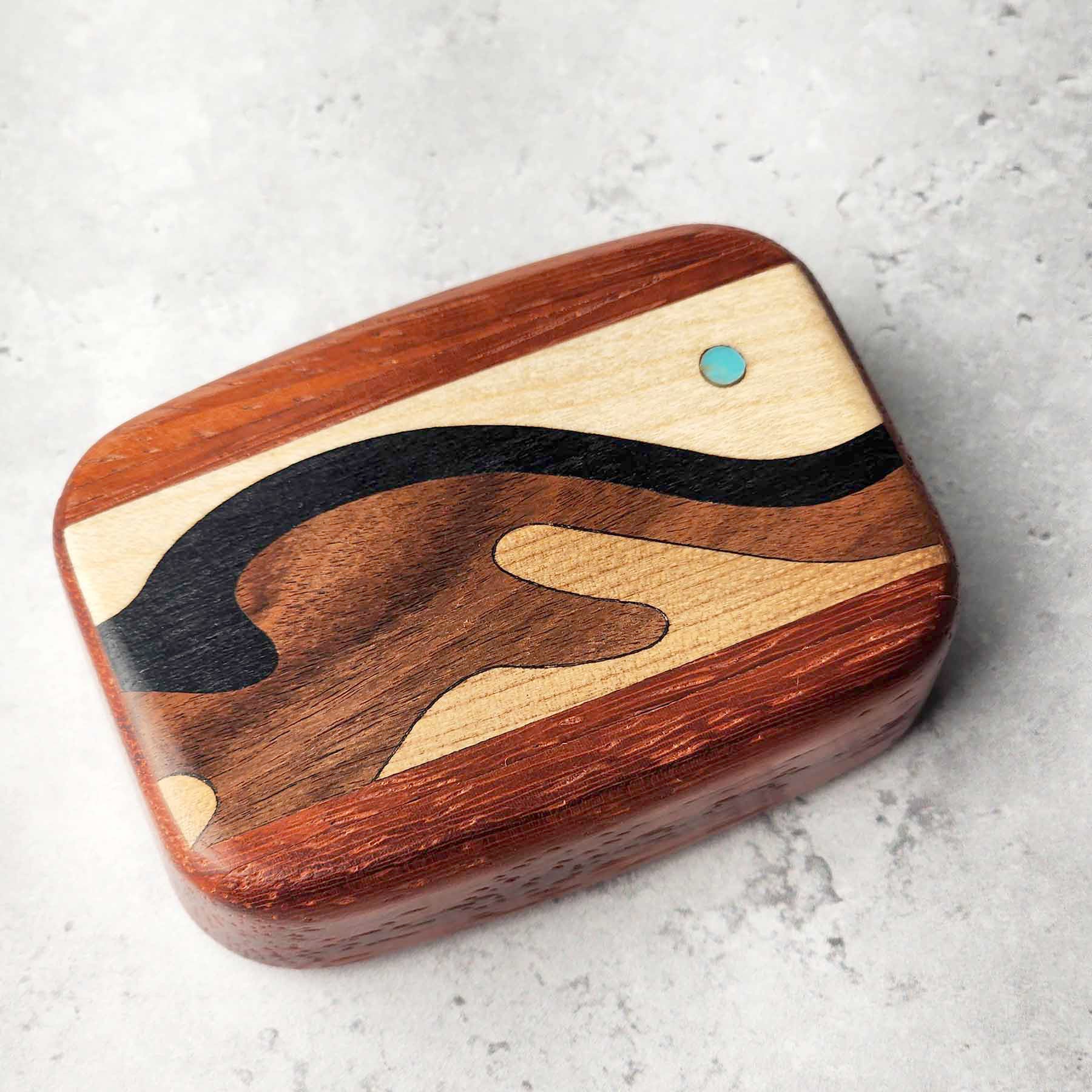 3" Med Wide Padauk- Wave Marquetry