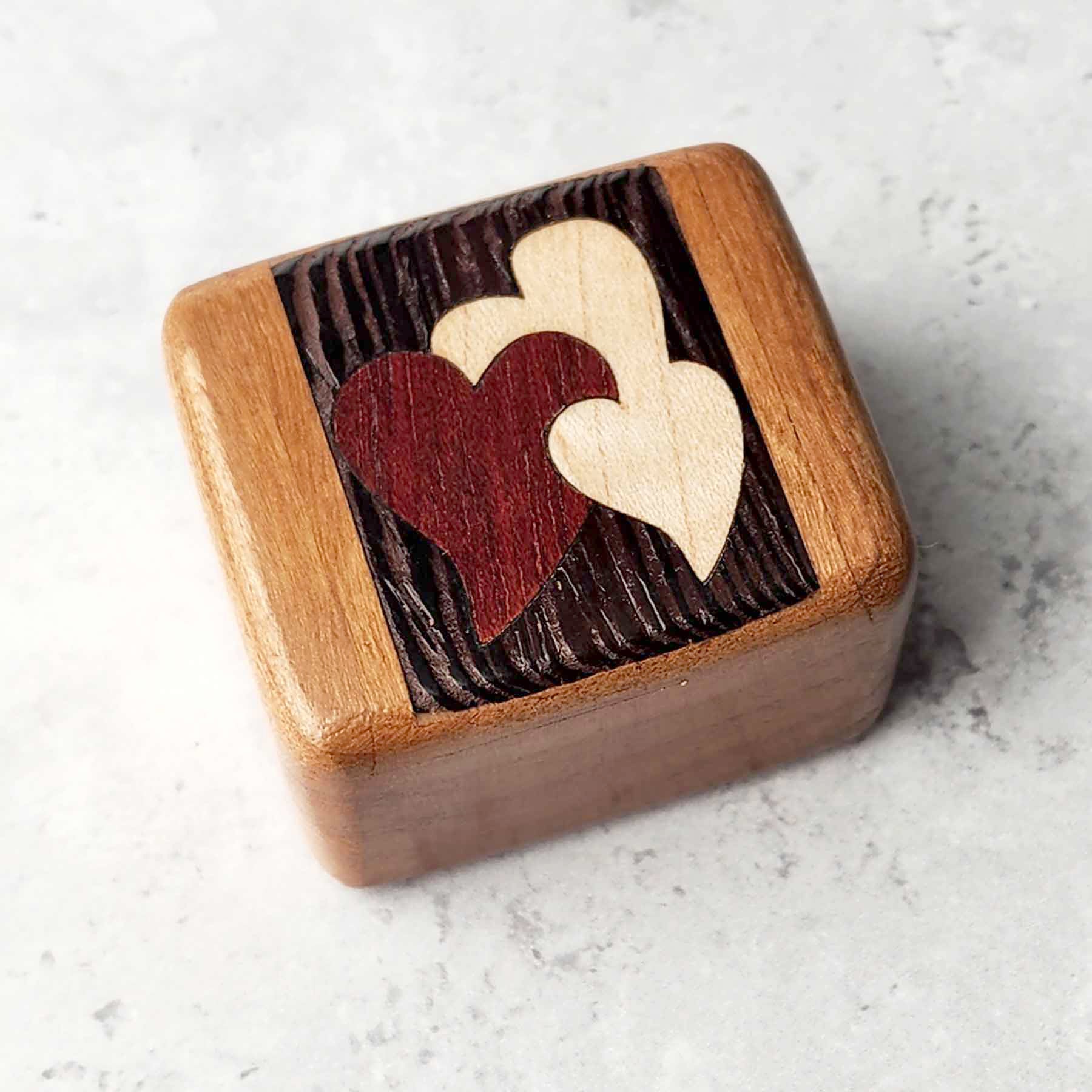 2" Tall Wide Cherry- Heart Dark