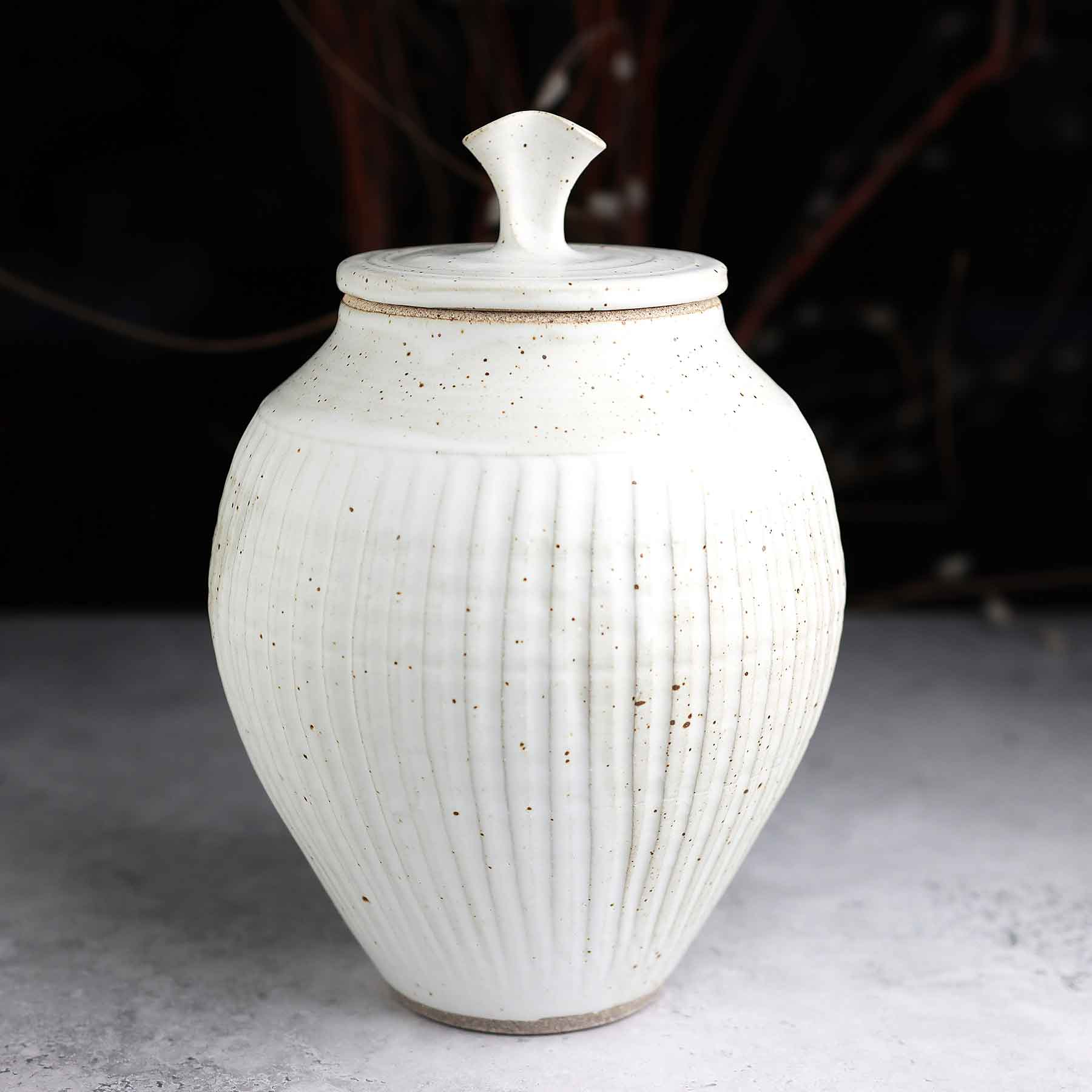 Satin White Lidded Jar