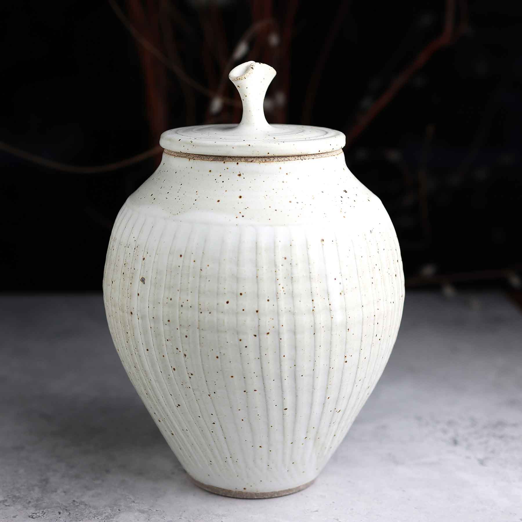 Satin White Lidded Jar