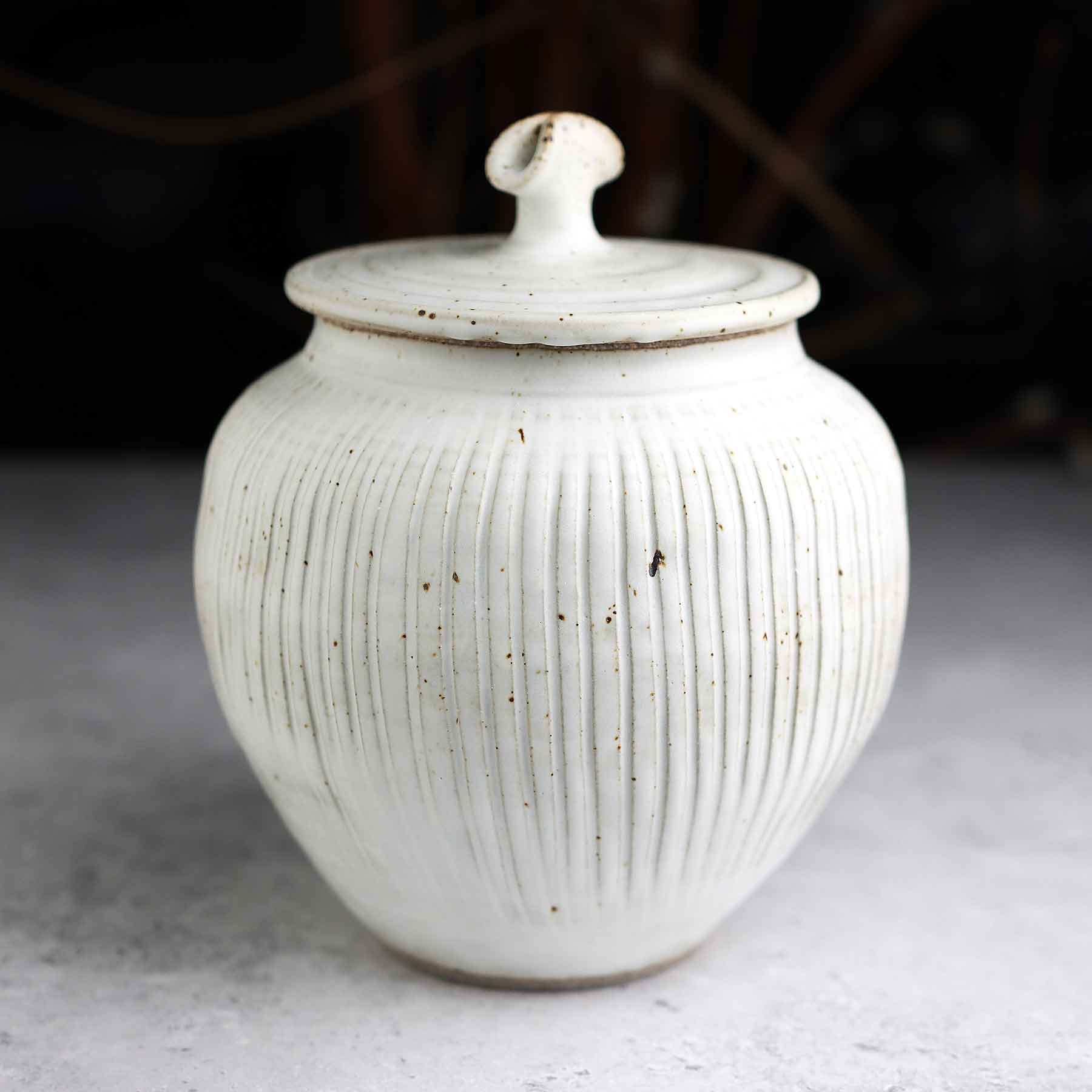 Satin White Lidded Jar
