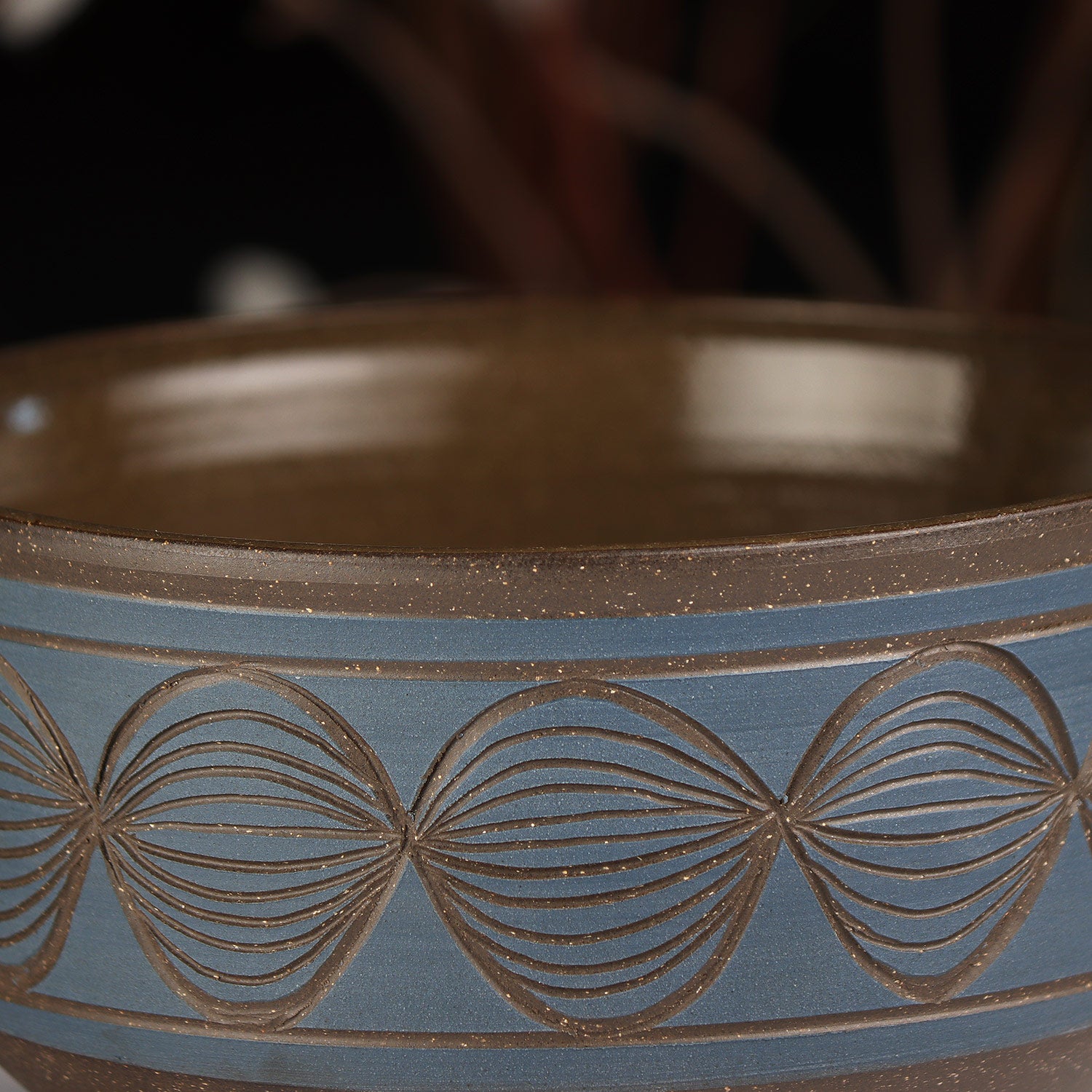 Carved Blue Bowl