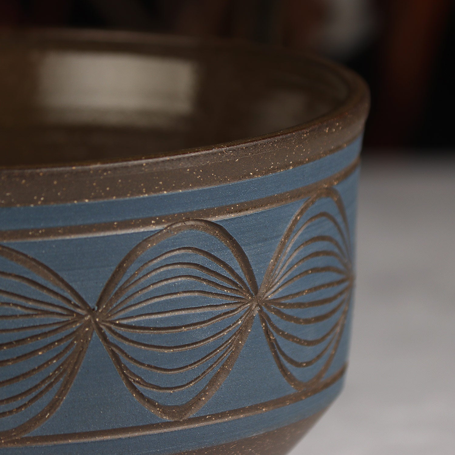 Carved Blue Bowl