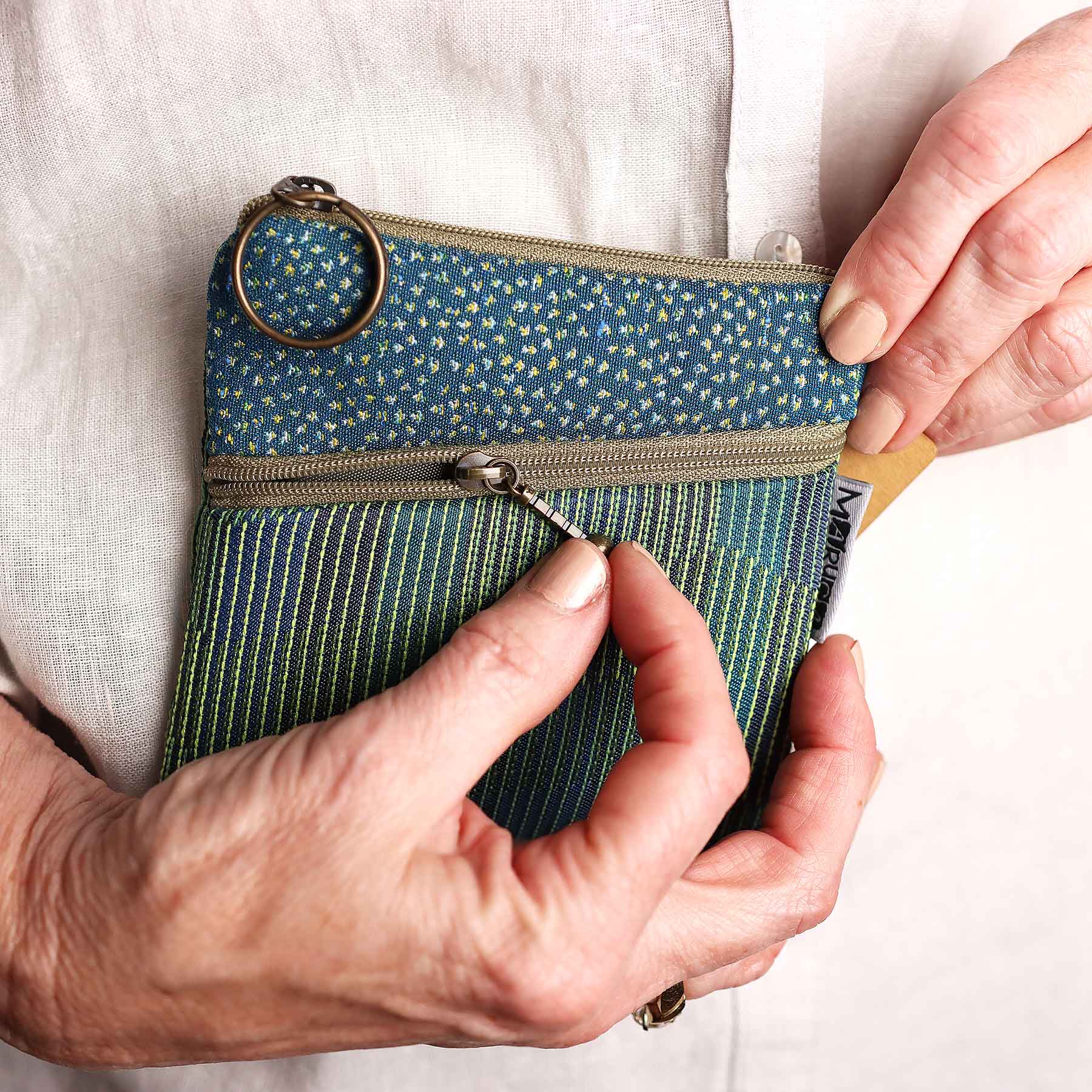 Roo Pouch; Chevron Green