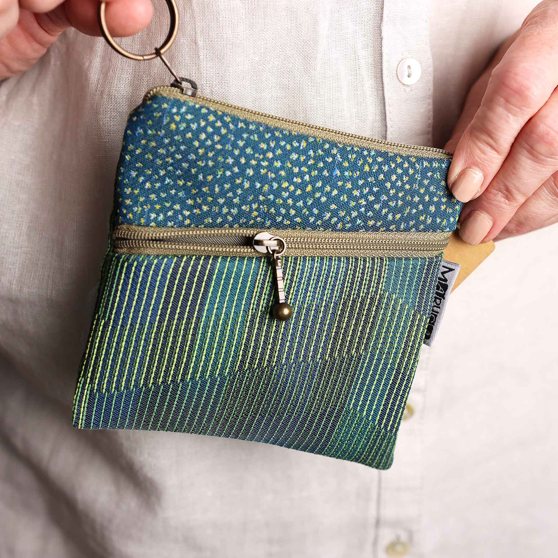 Roo Pouch; Chevron Green