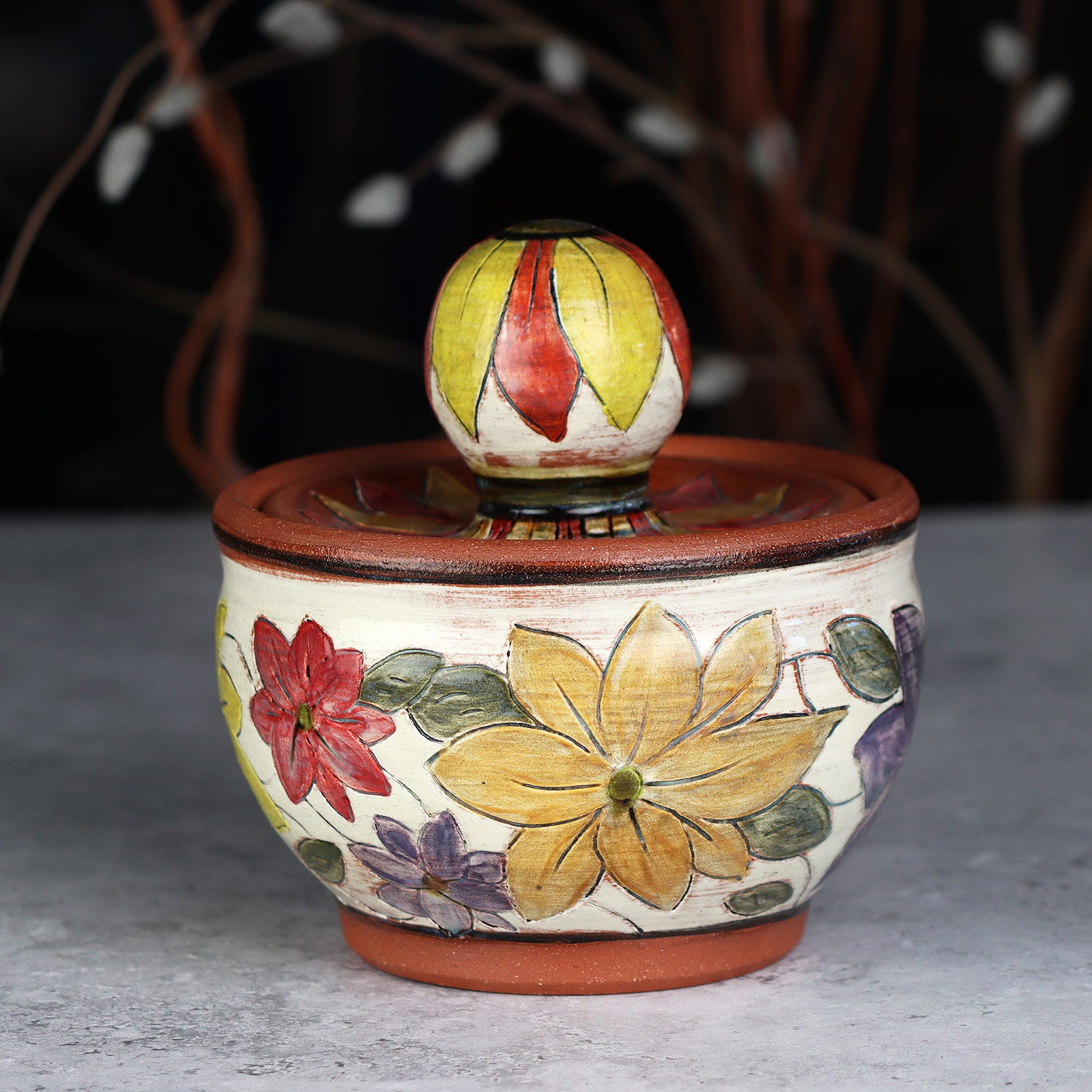 Floral Lidded Jar