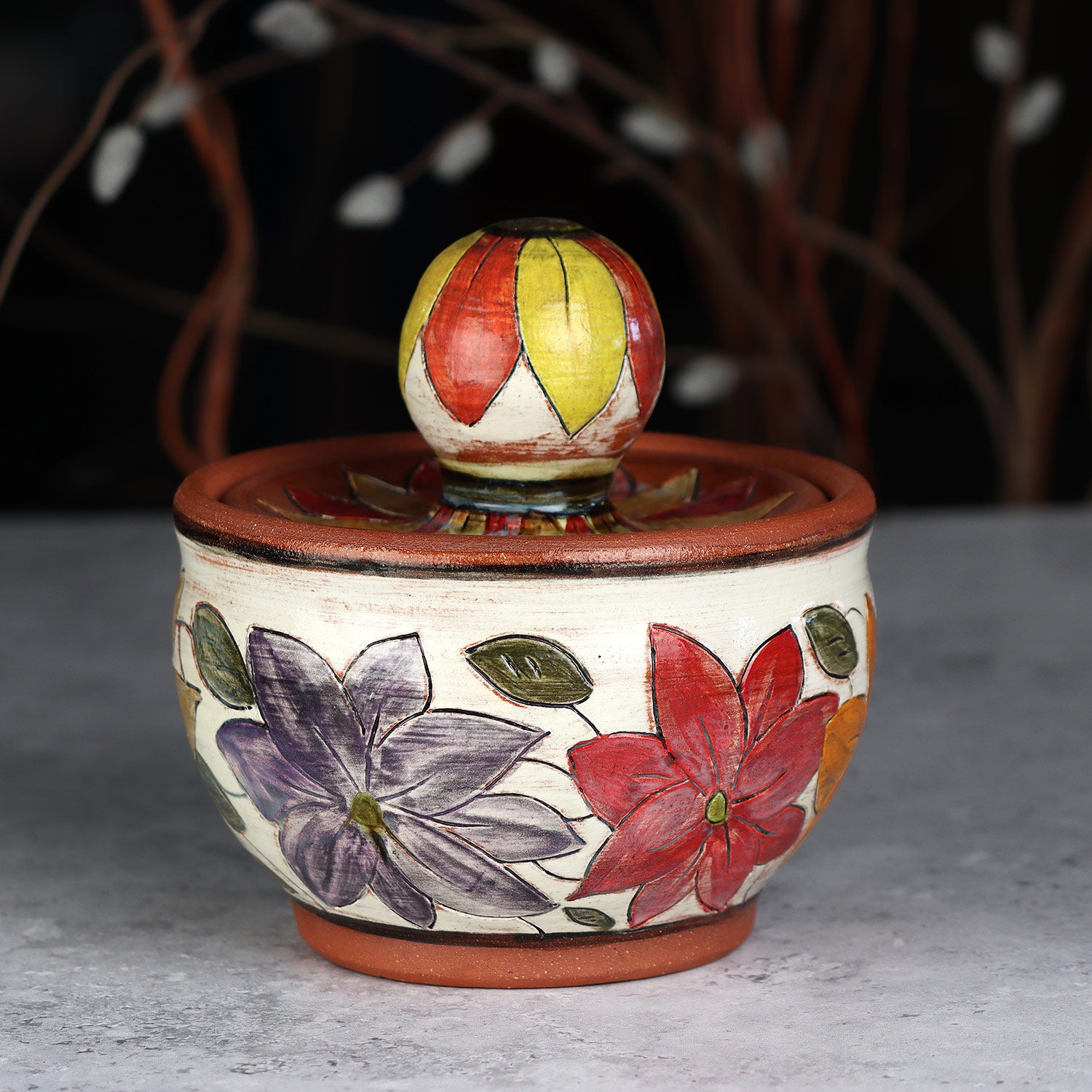 Floral Lidded Jar