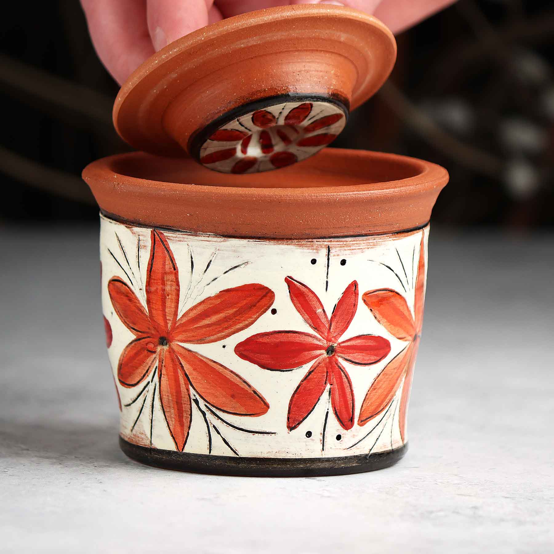 Brushwork Lidded Jar