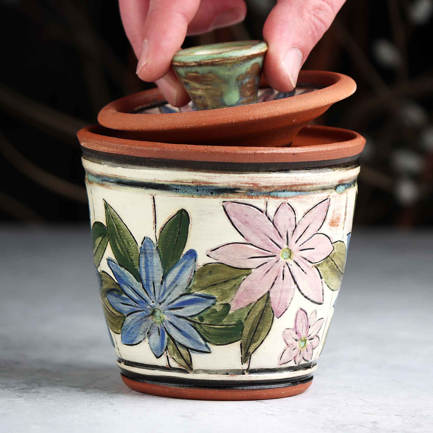 Brushwork Lidded Jar