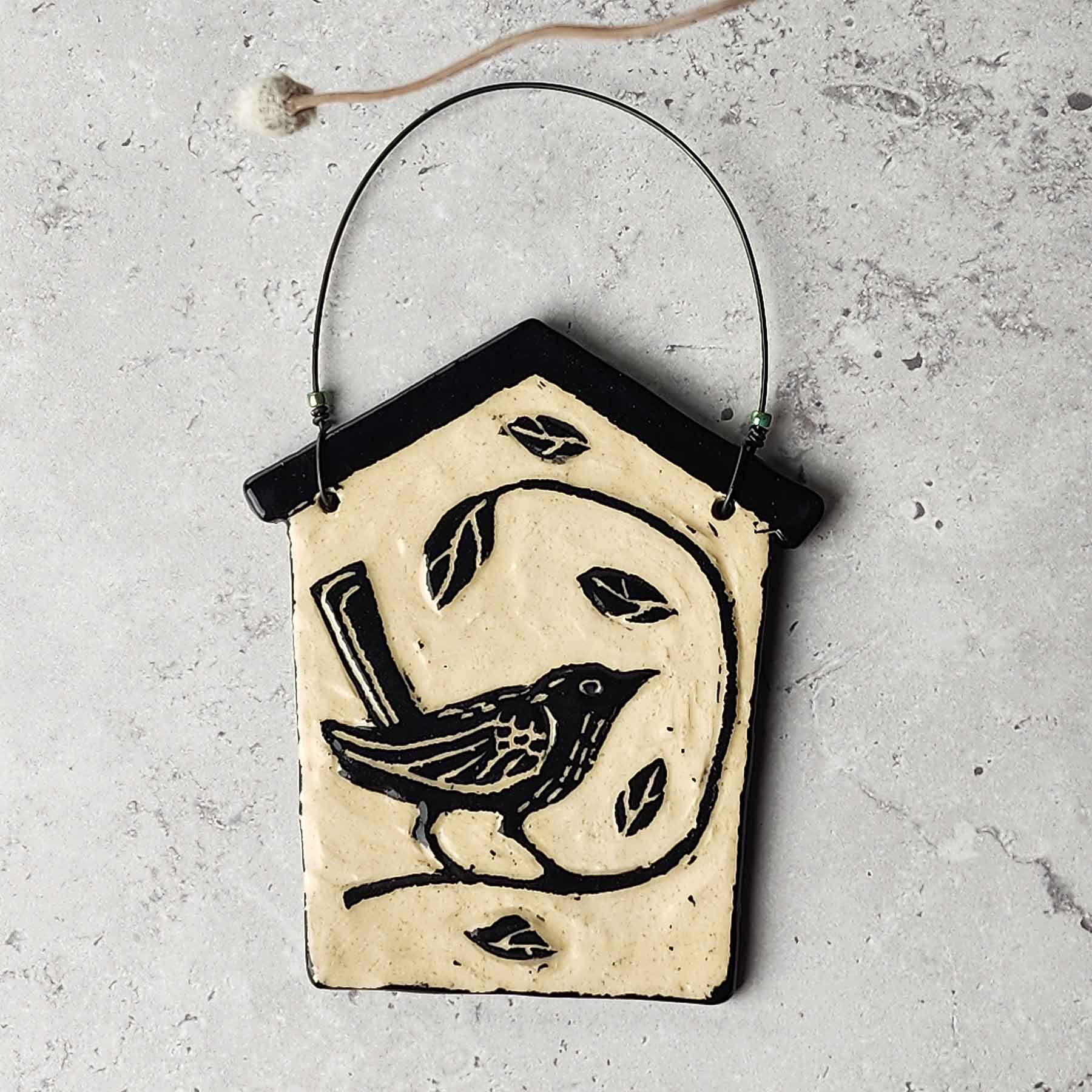 Sgraffito Birdhouse Wall Art, Wren