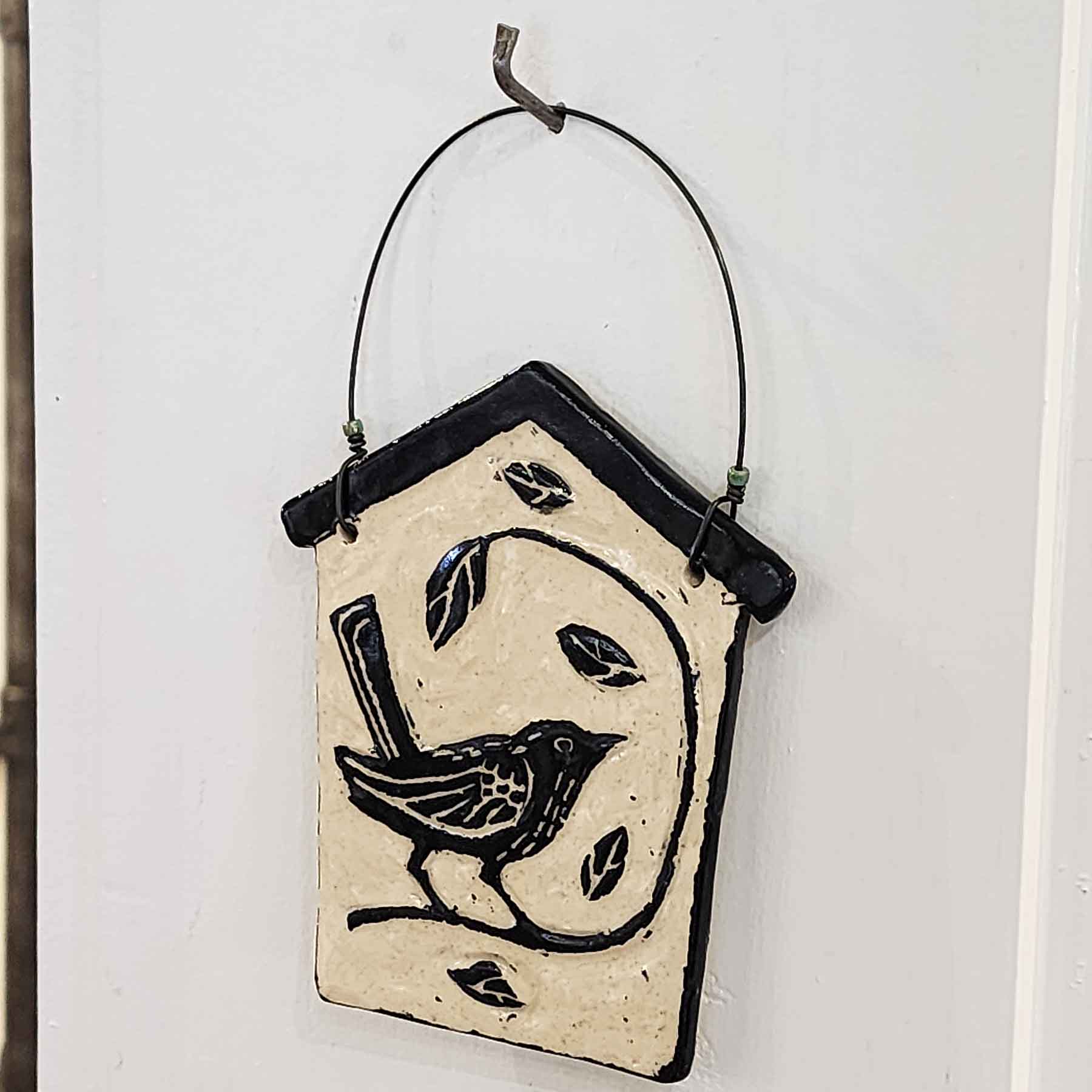 Sgraffito Birdhouse Wall Art, Wren
