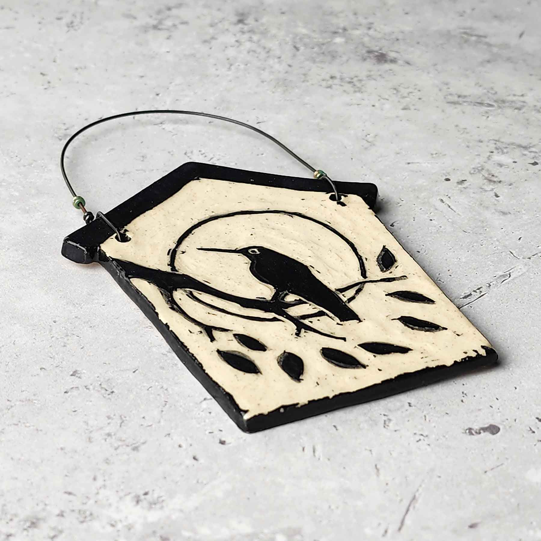 Sgraffito Birdhouse With Hummingbird