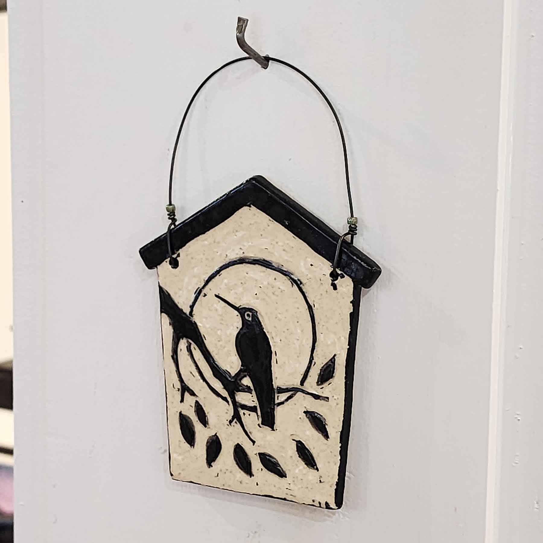 Sgraffito Birdhouse With Hummingbird
