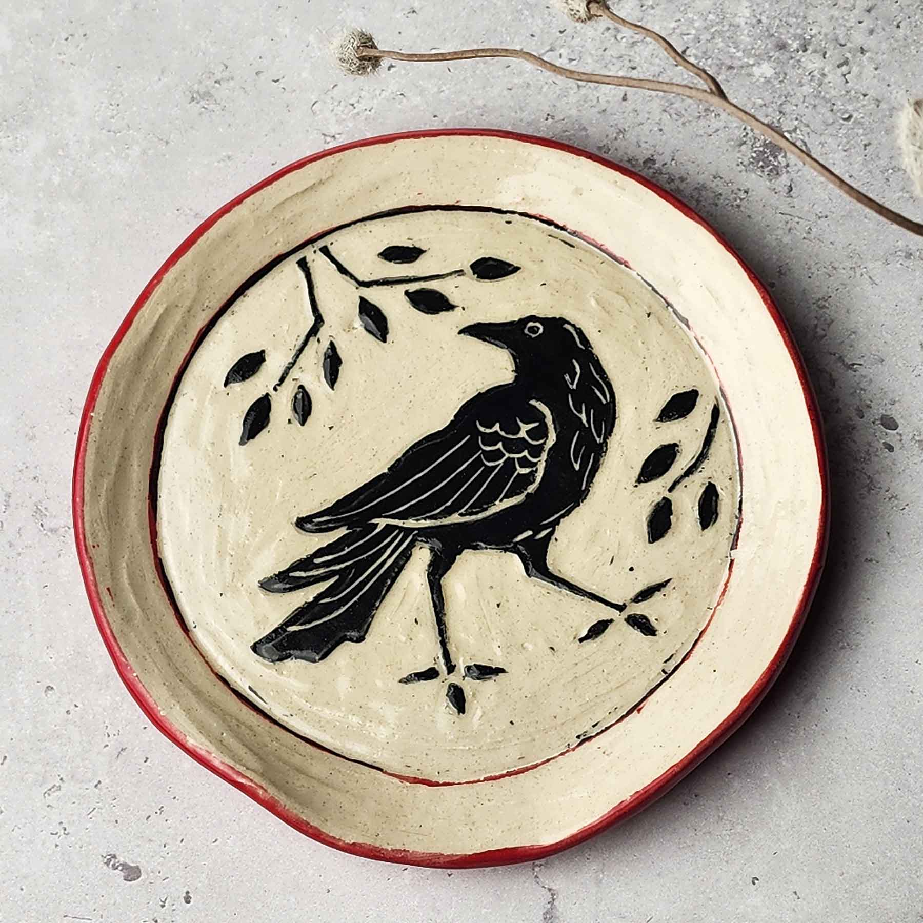 Spoon Rest With Walking Crow