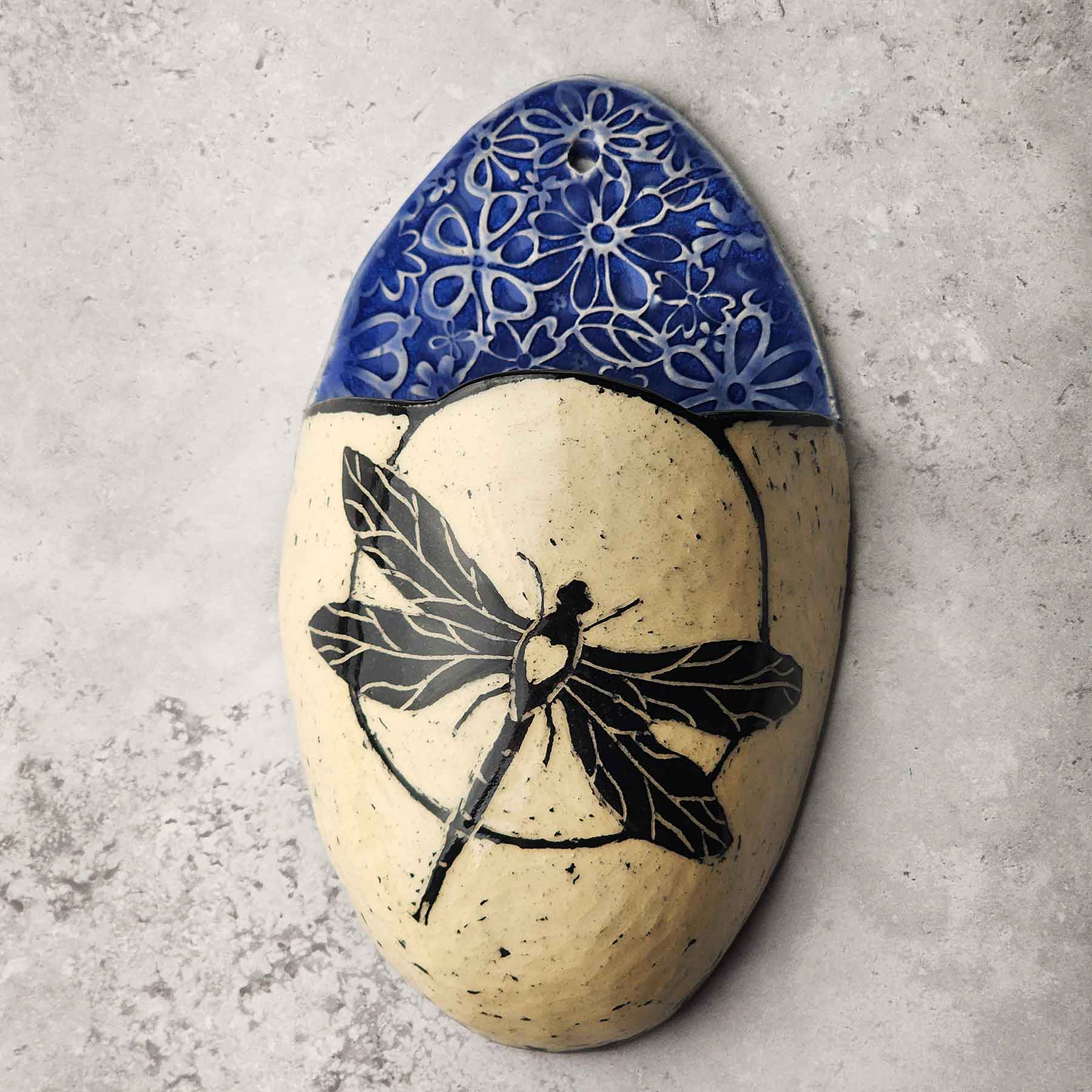 Wall Vase With Dragonfly
