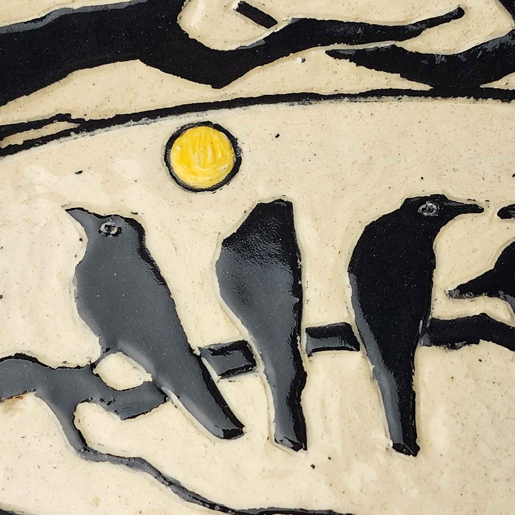 Sgraffito Platter With Birds On A Limb