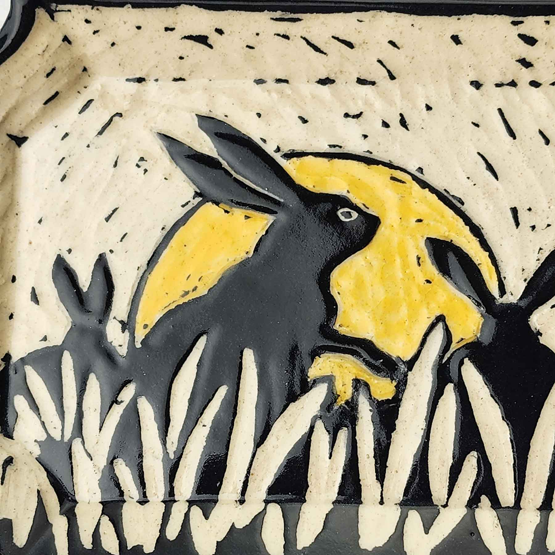 Sgraffito Platter With Hares & Moon