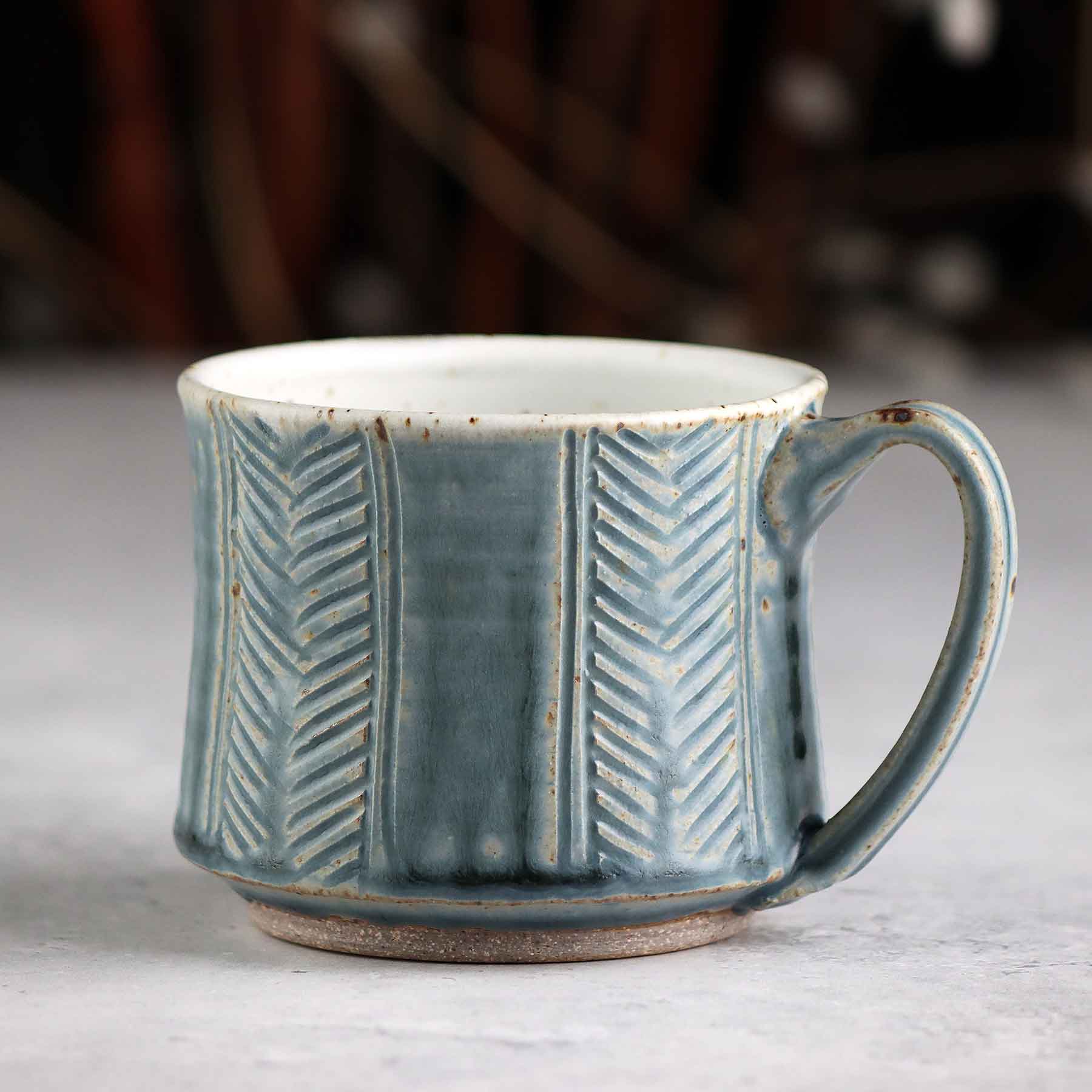 Chevron Mug Light Blue Ash