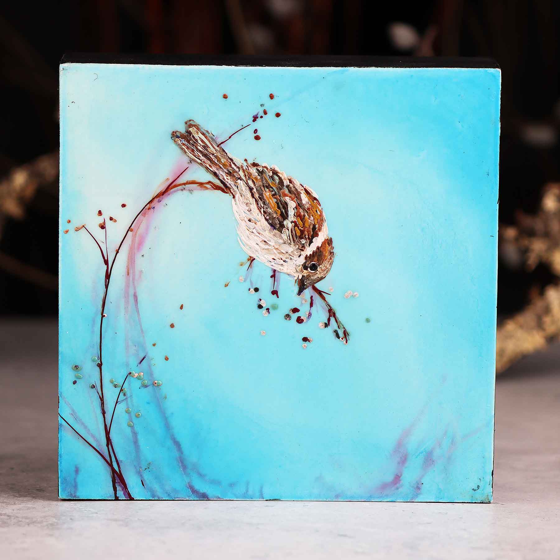 Perching Sparrow, 6X6