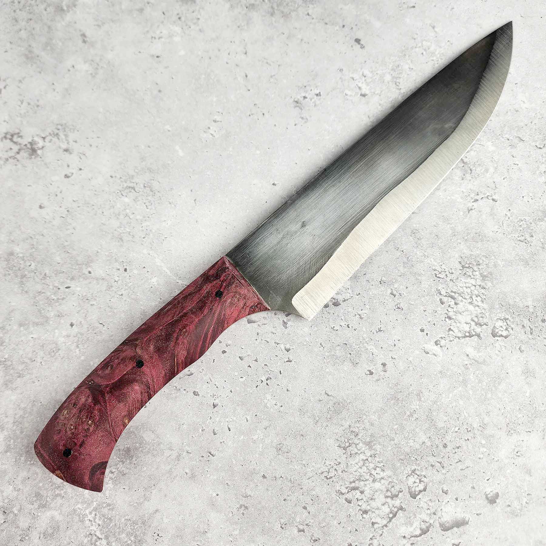 Dyed Red Maple Burl Chef Knife