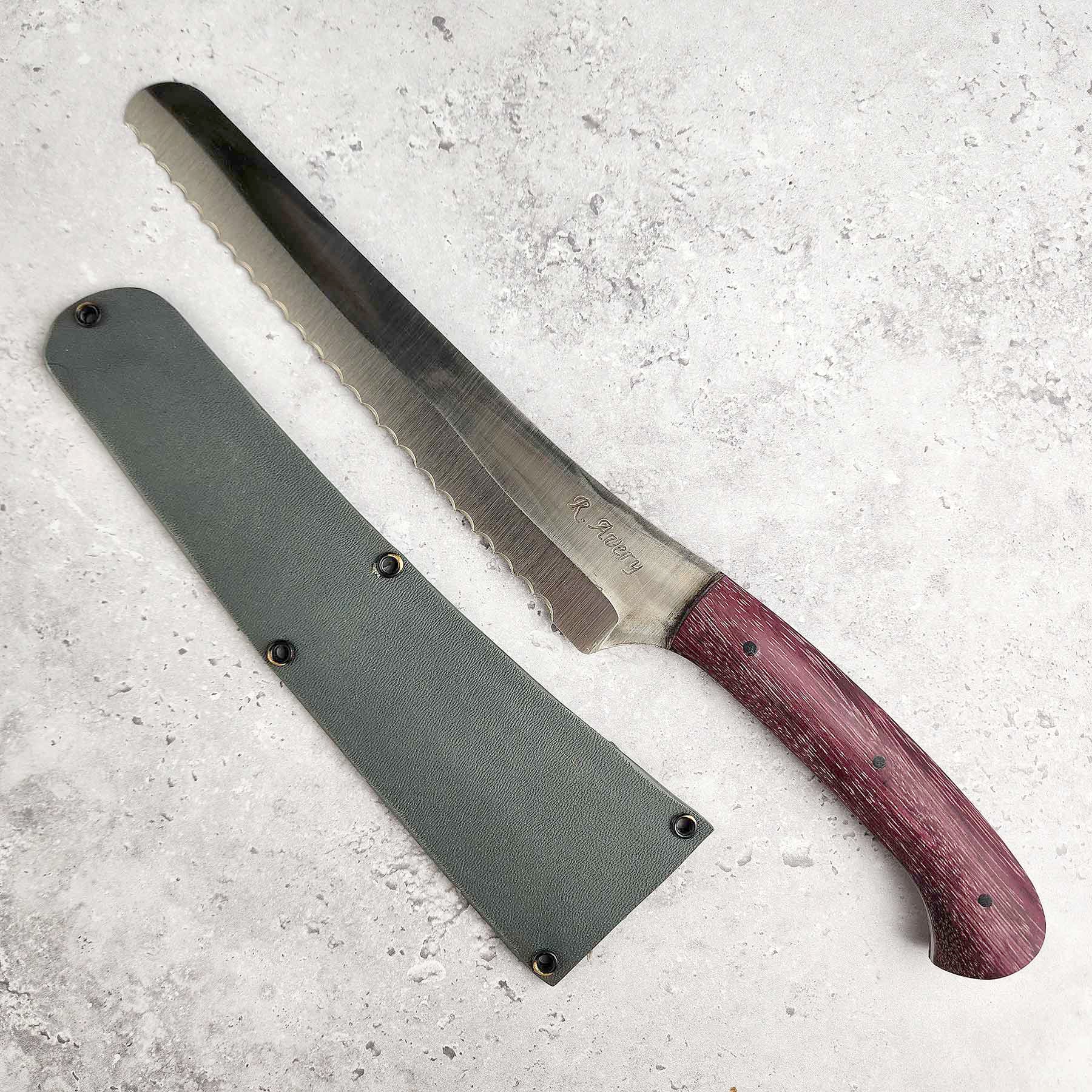 Purple Heartwood Bread Knife