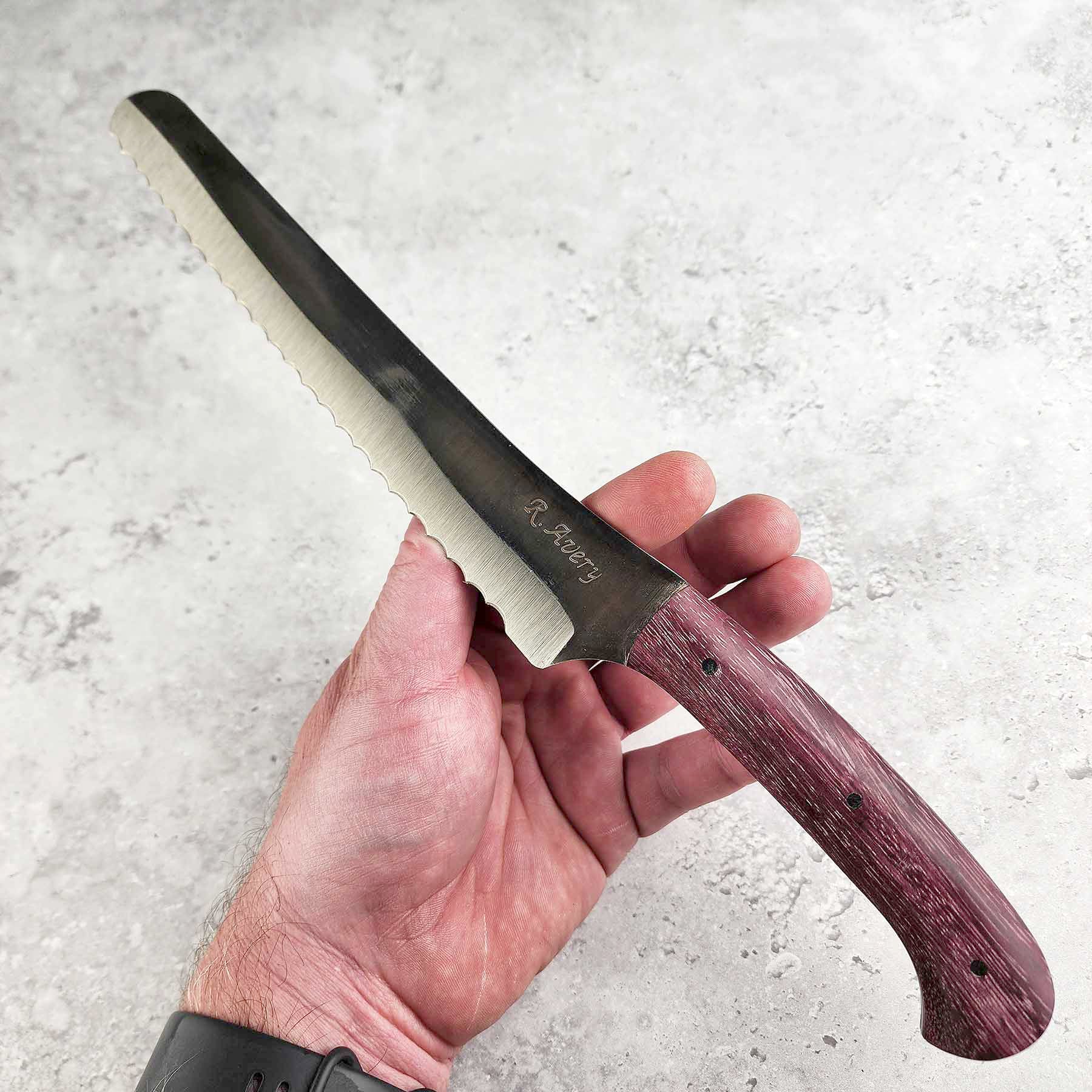Purple Heartwood Bread Knife