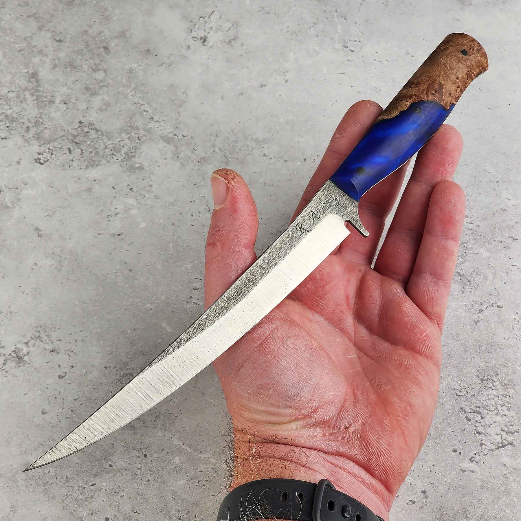 Blue Resin Maple Burl Filet
