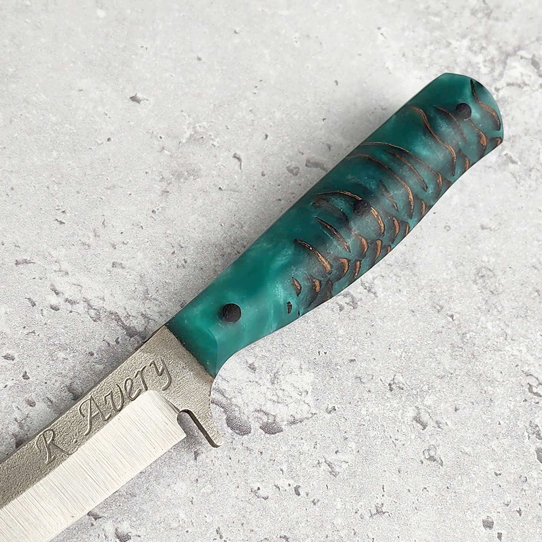 Teal Resin Pinecone Mini Filet